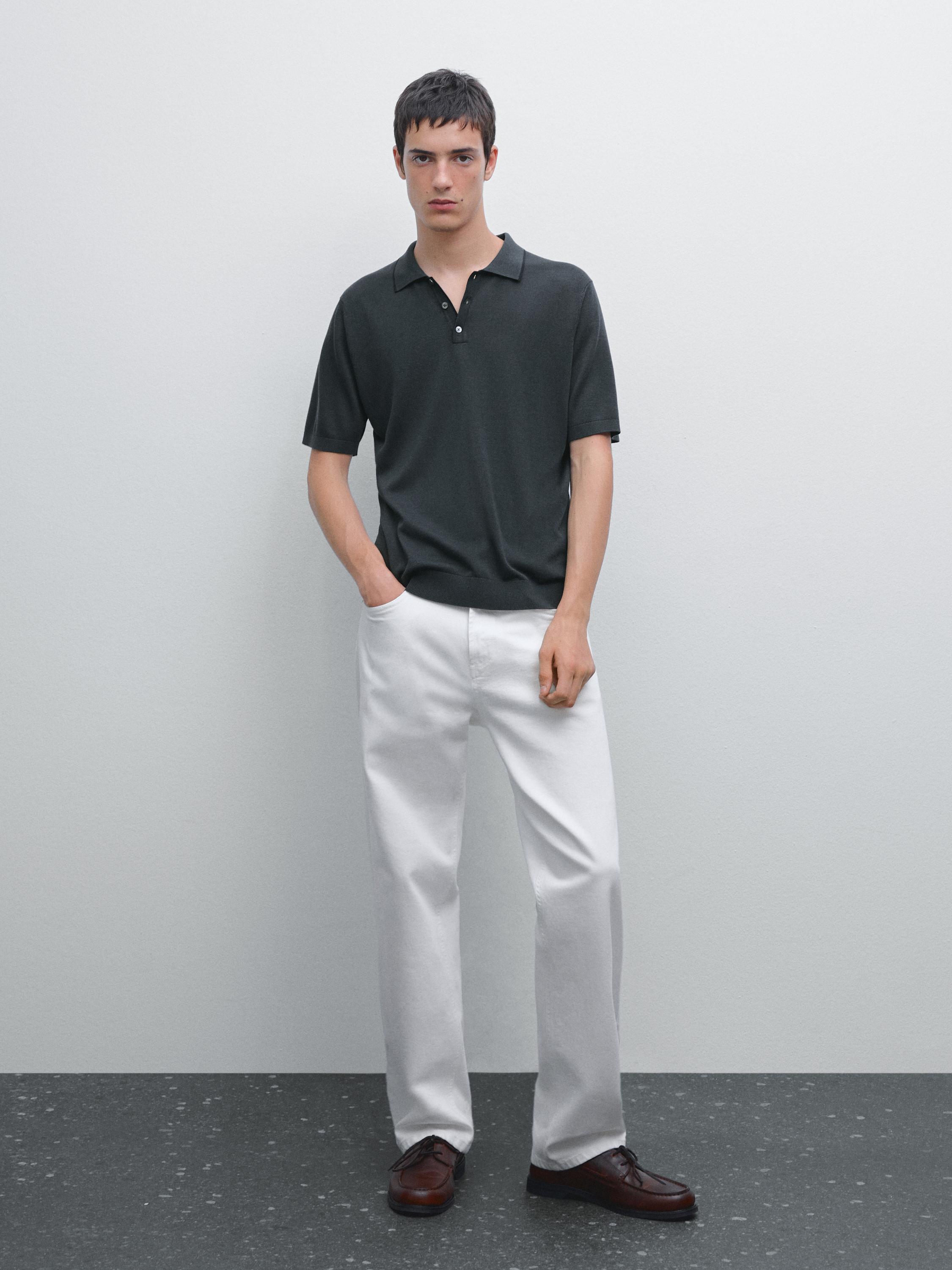 Trikot-Poloshirt mit Farbdetail am Kragen