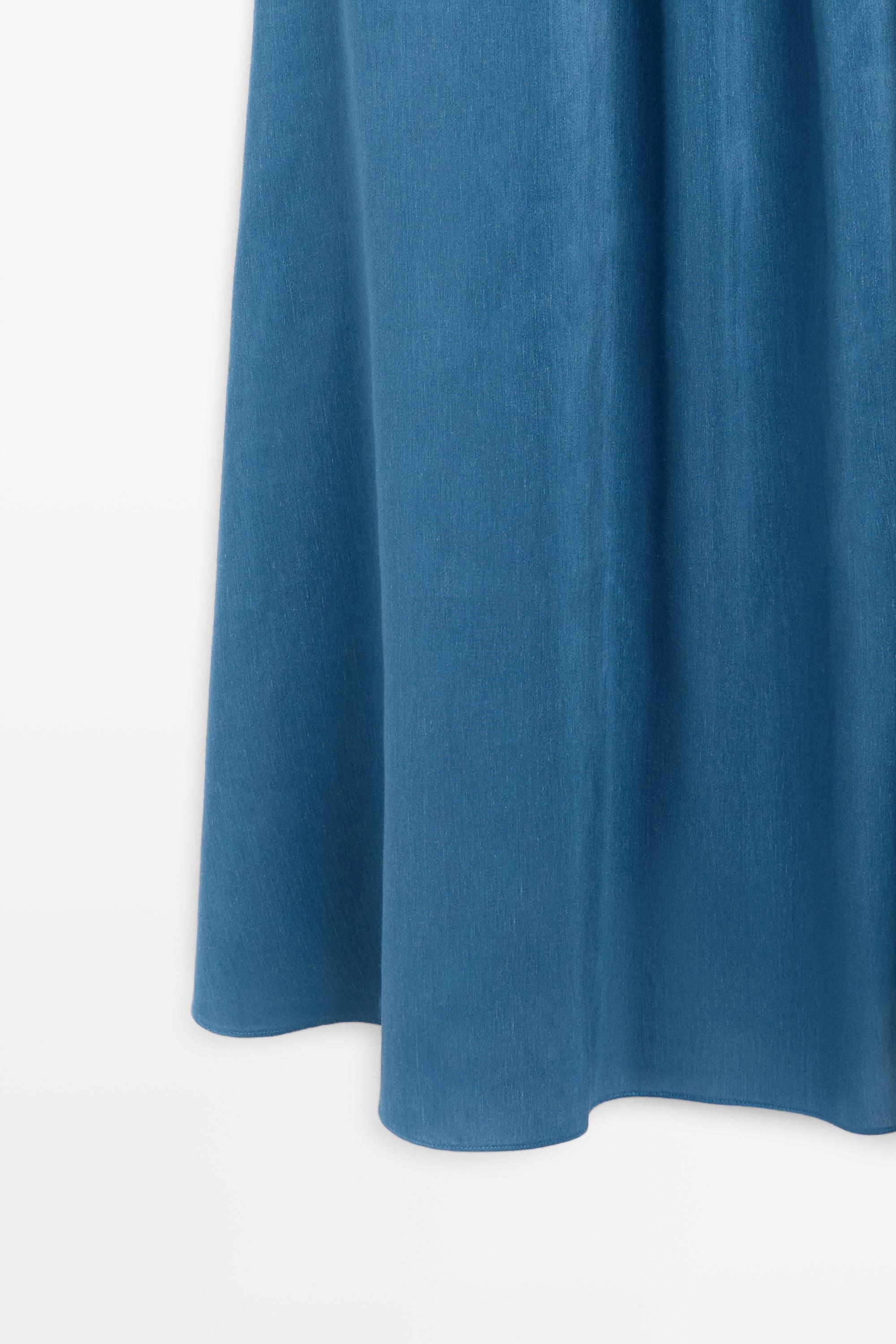 Long flowing dress with criss-cross straps — BLUE (alternate view)