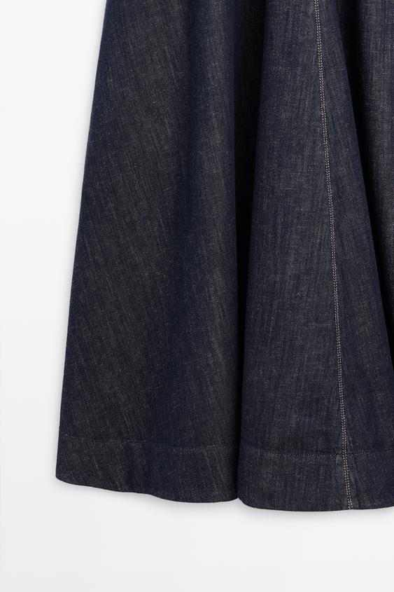 Denim midi elbise