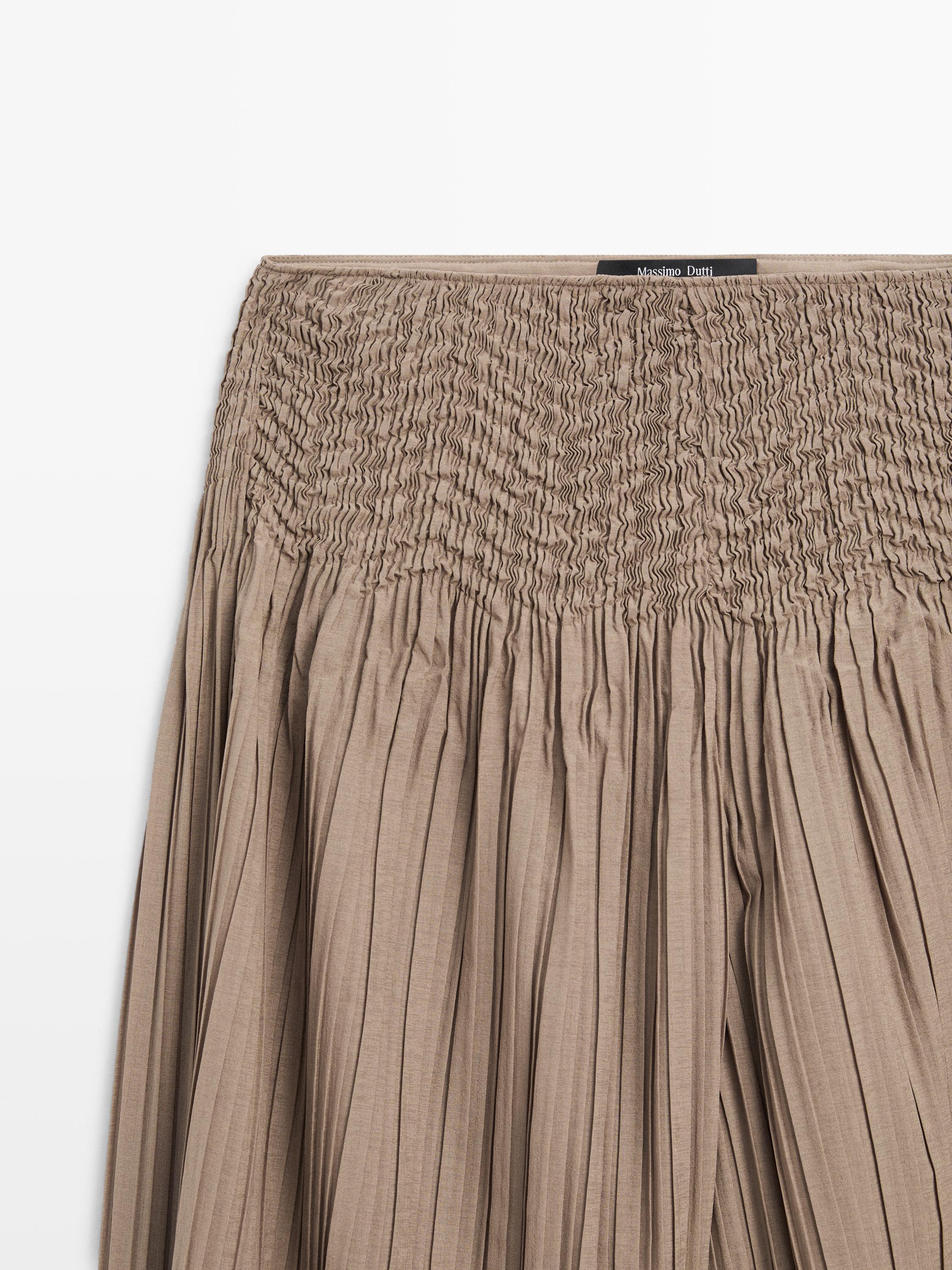 Pleated sarouel trousers — OLIVE