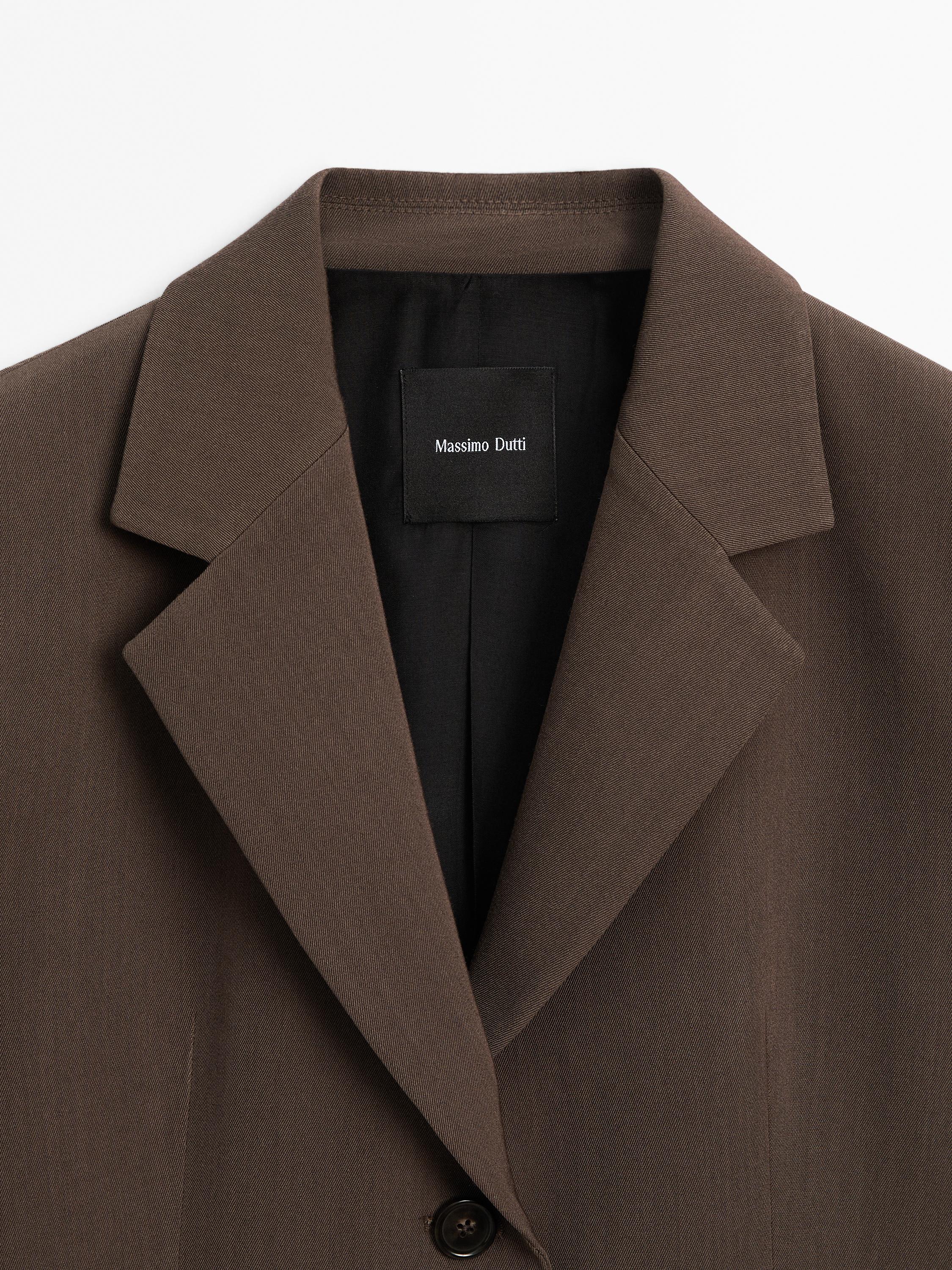 Fitted wool blend blazer