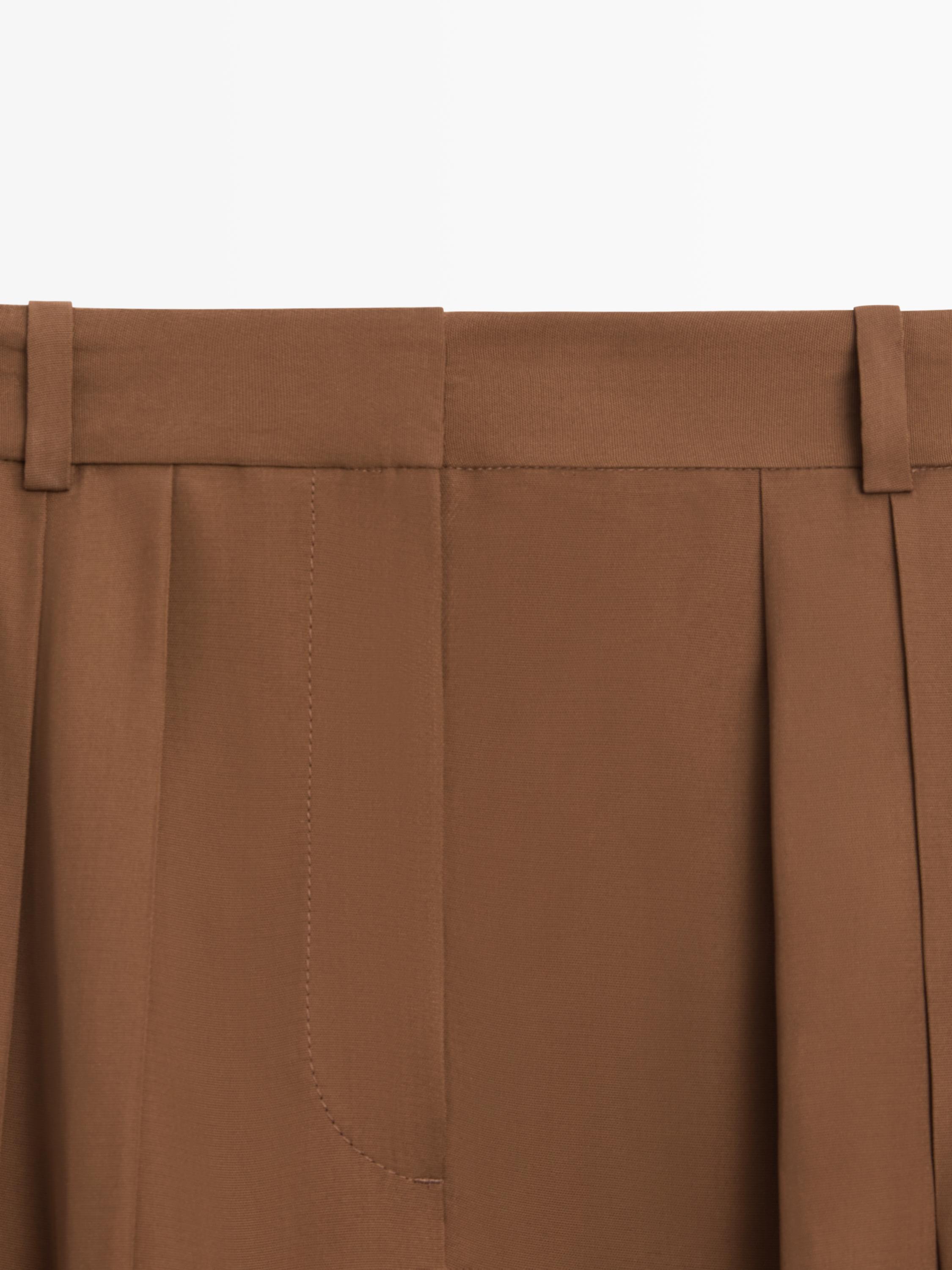 Flowing pleated skort — Washed