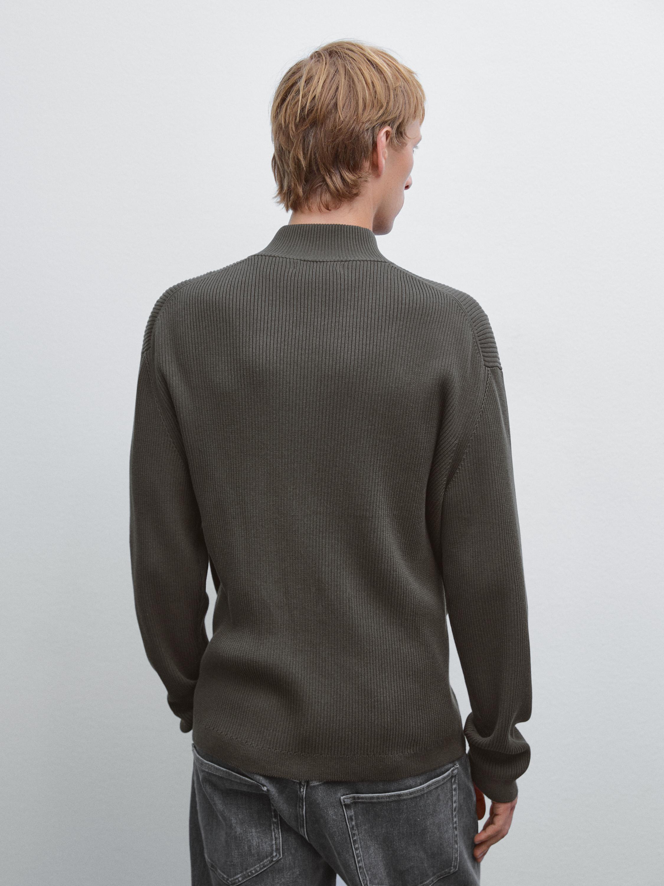100% cotton zip cardigan