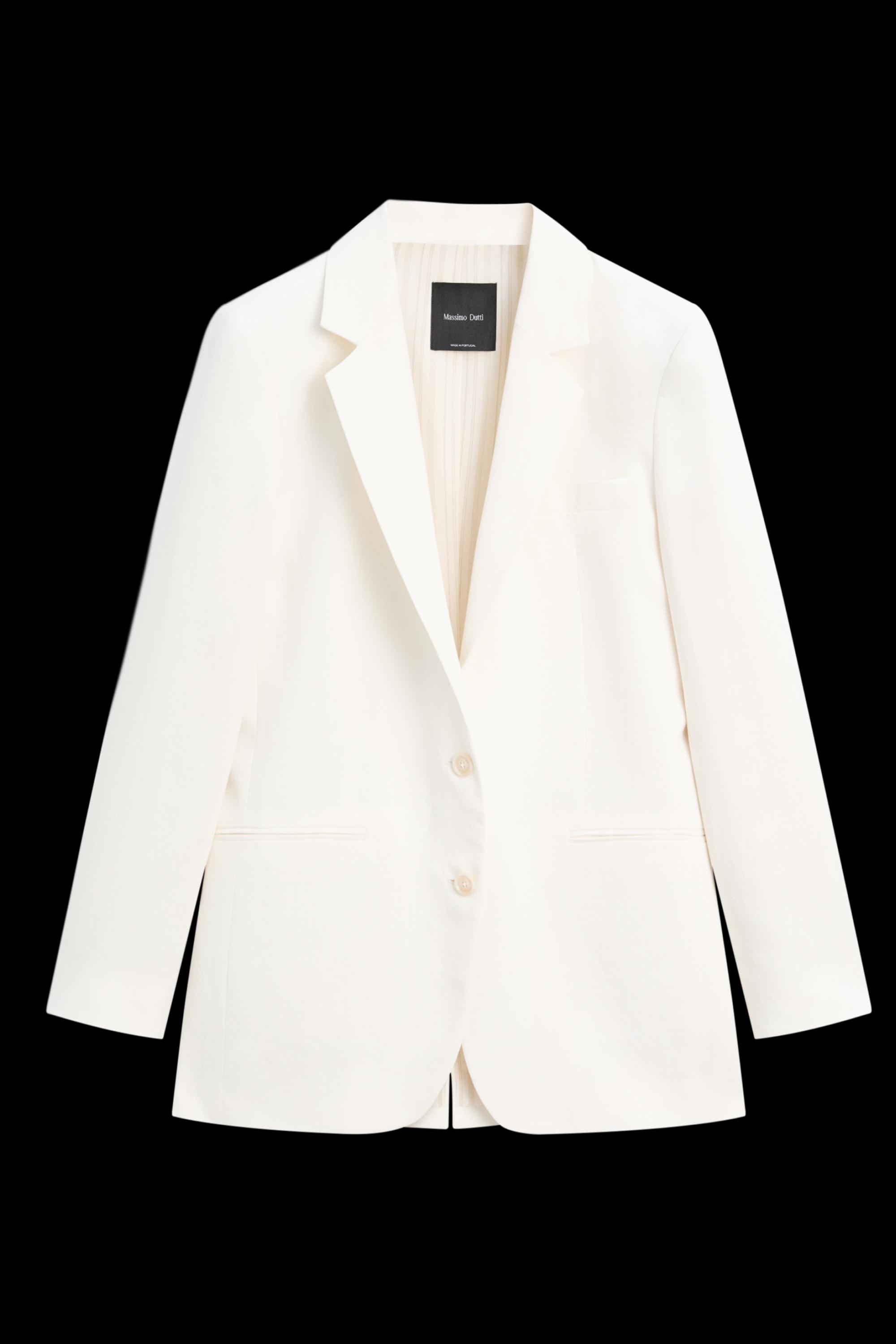 100% linen oversize blazer — Off white