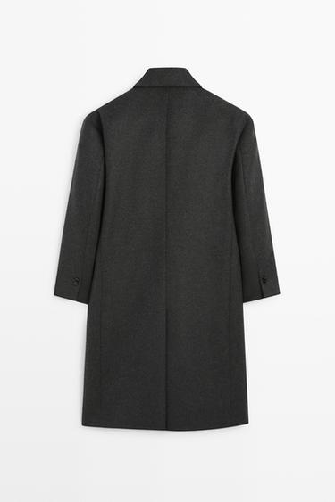 100% wool coat with lapel collar — CHARCOAL 6
