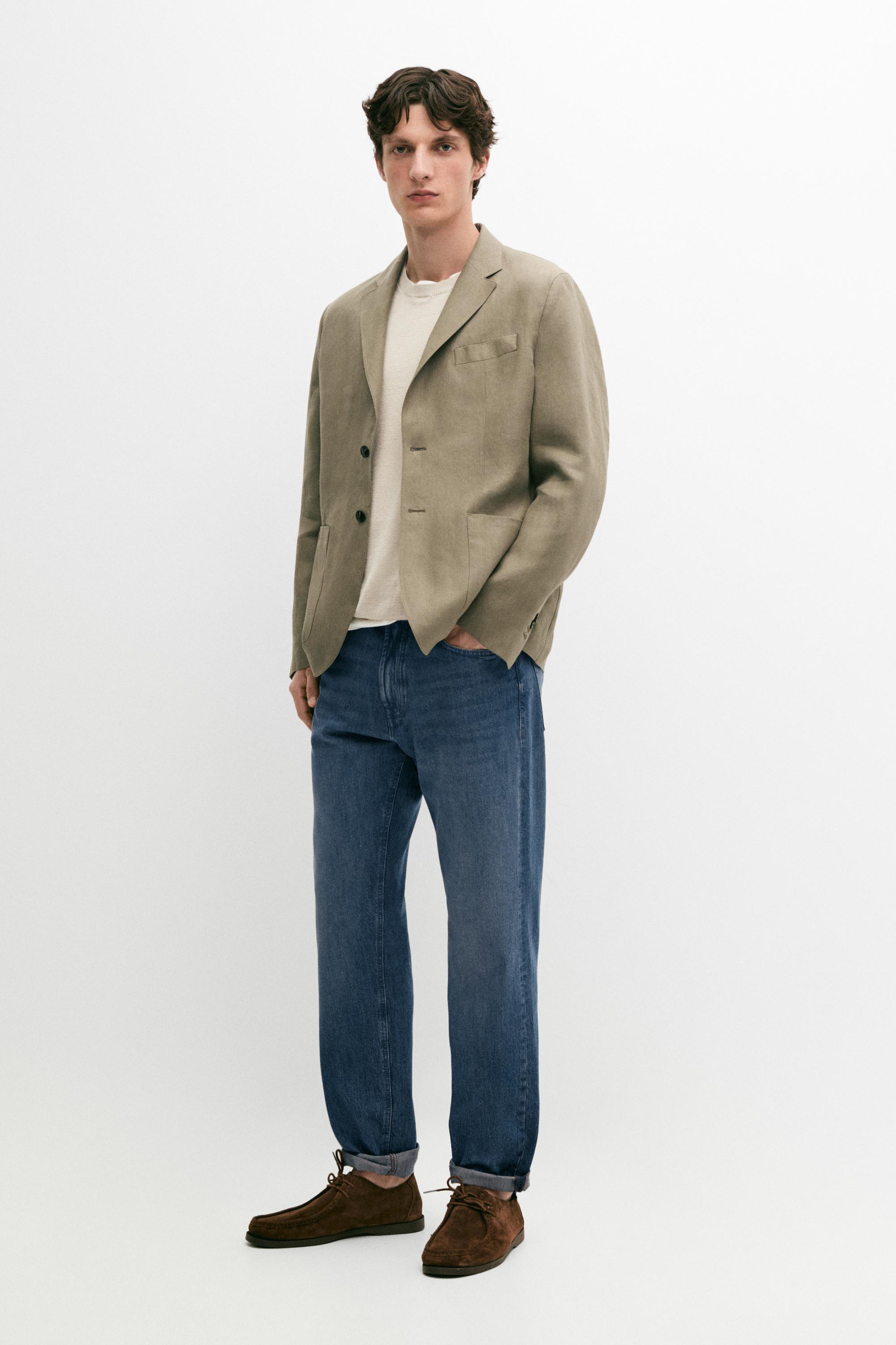 100% linen blazer — GREENISH