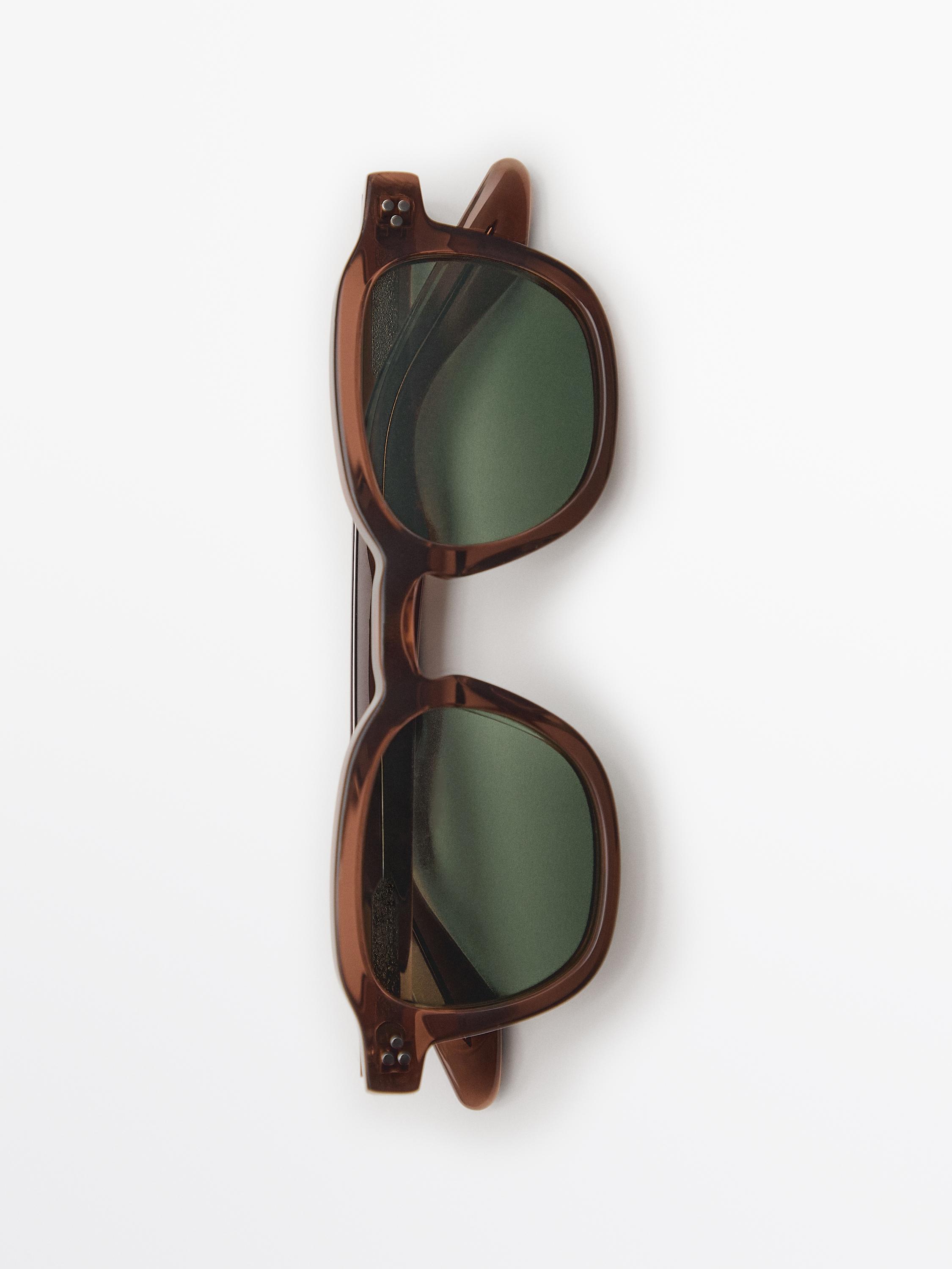 Round sunglasses — BROWN MARL