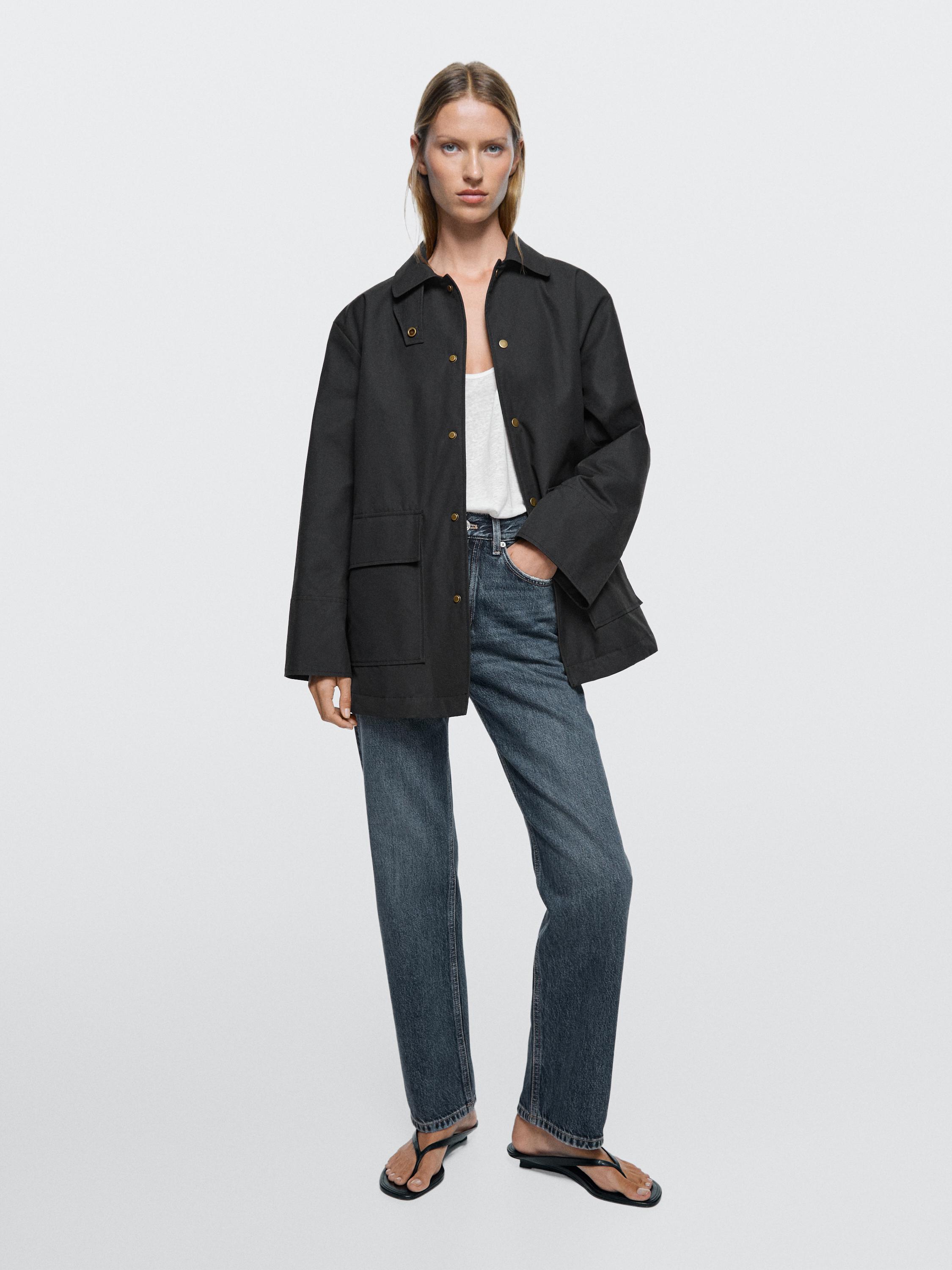 Straight-leg high-waist jeans