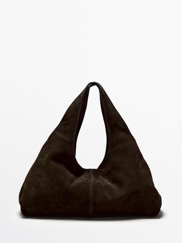 Medium split leather lady bag — BROWN 2