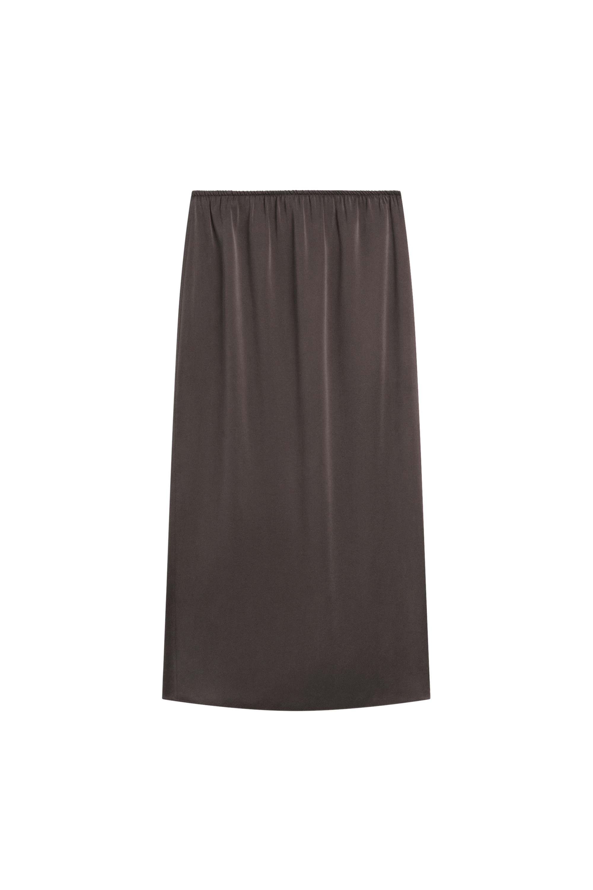 Massimo Dutti %100 ipek düz midi etek görsel 2