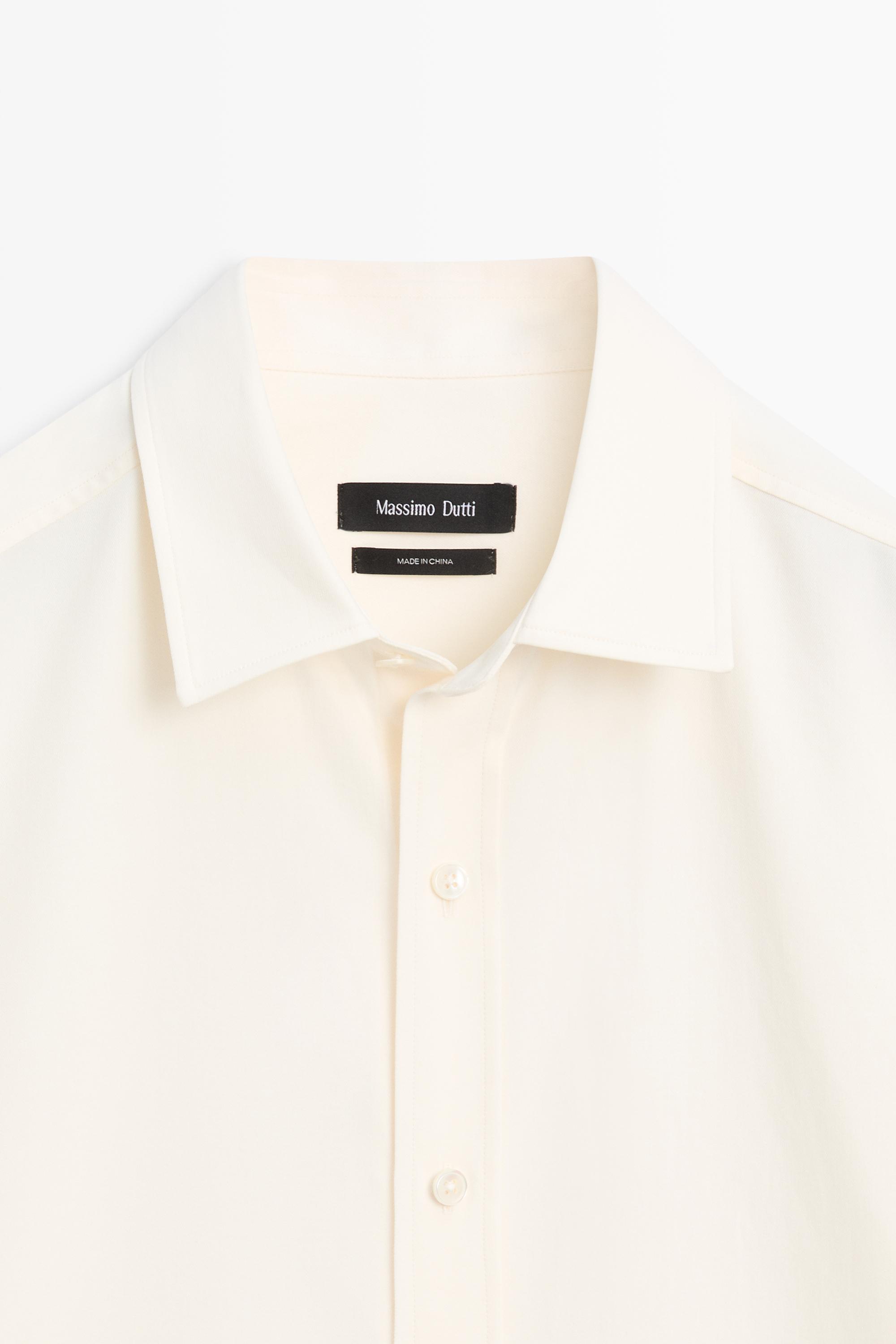 Cotton blend shirt — CREAM