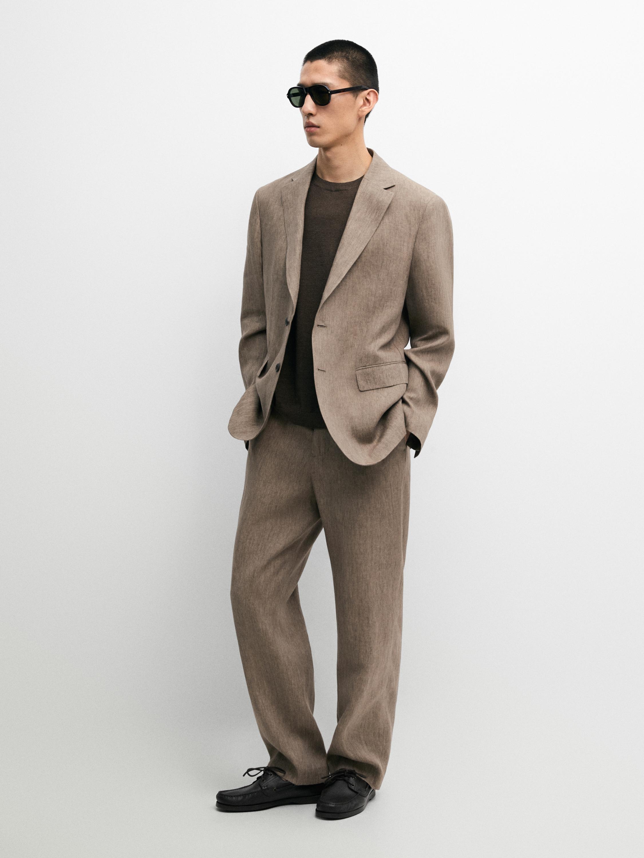 Linen suit trousers