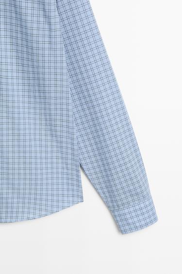 Relaxed fit plaid shirt — BLUE 7