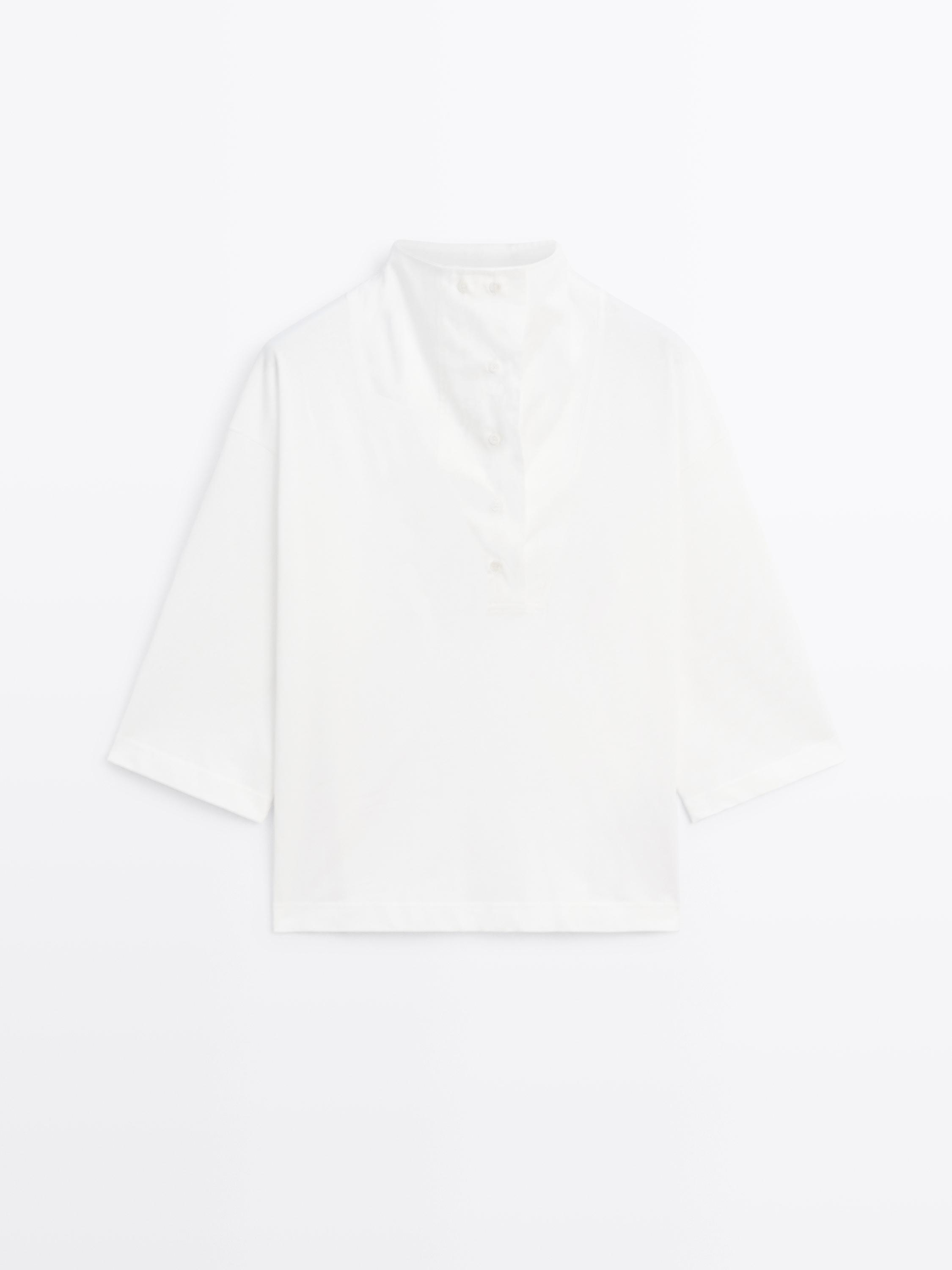 T-shirt à col cheminée