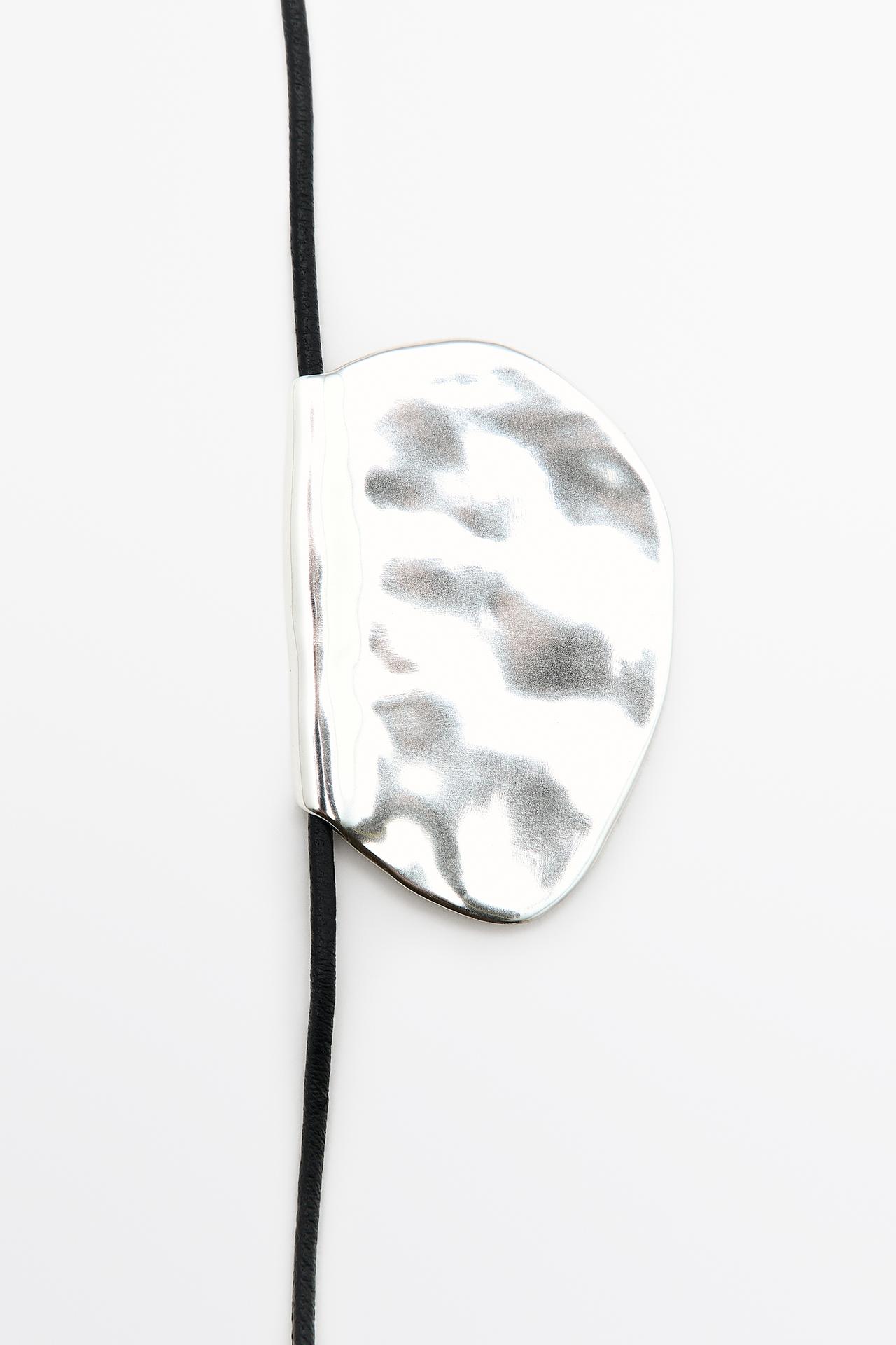 Long dumpling-piece necklace — SILVER