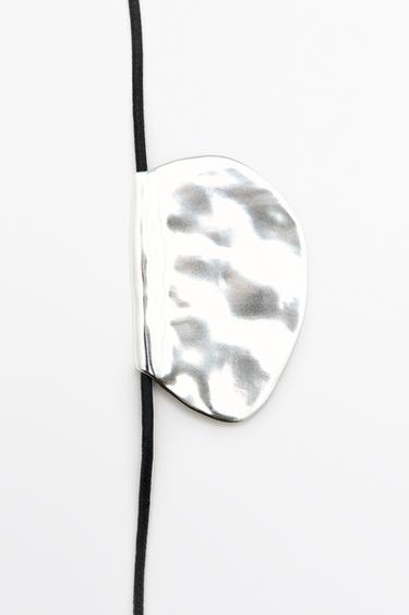 Long dumpling-piece necklace — SILVER 3