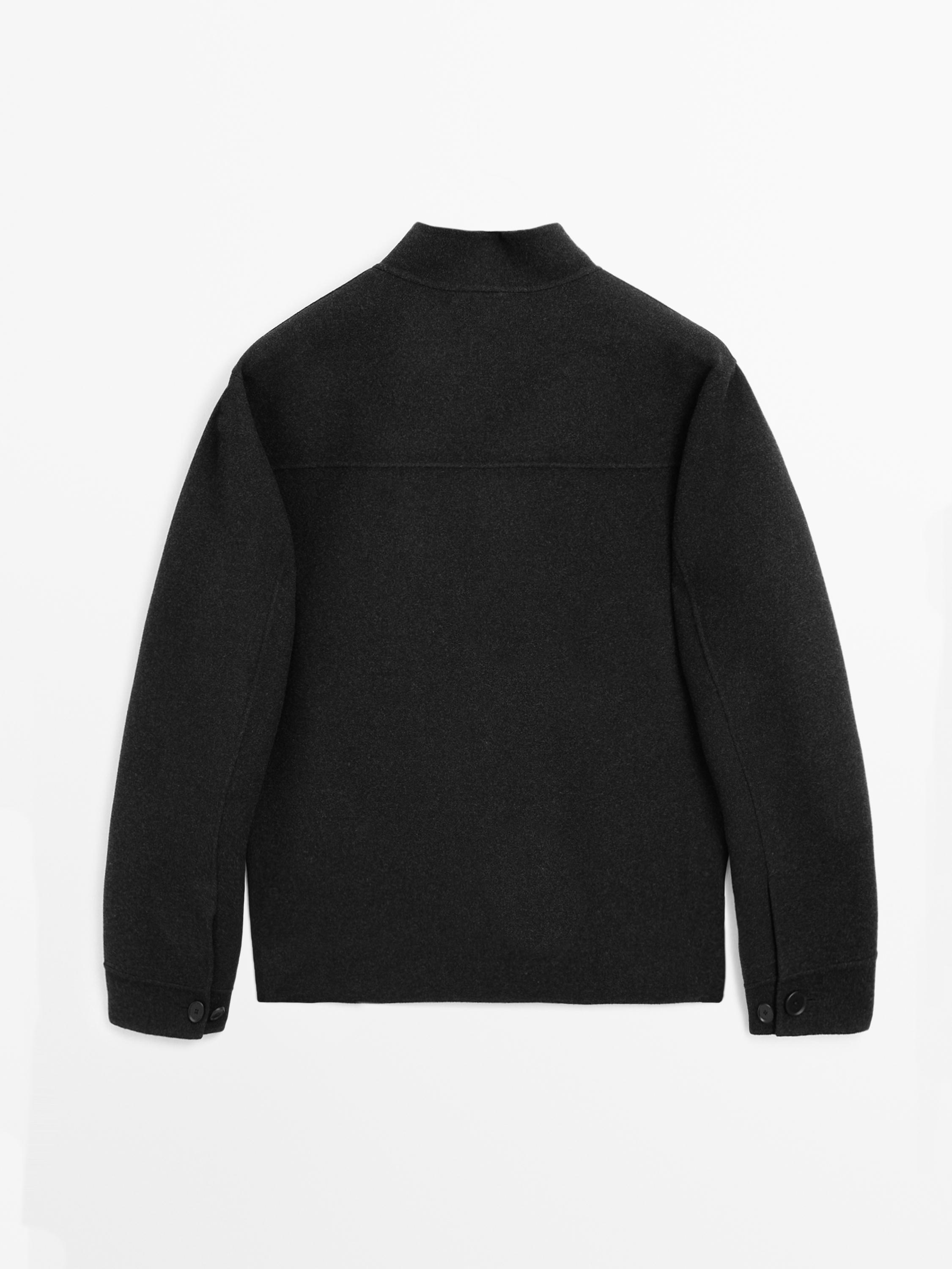 Double wool blend bomber jacket