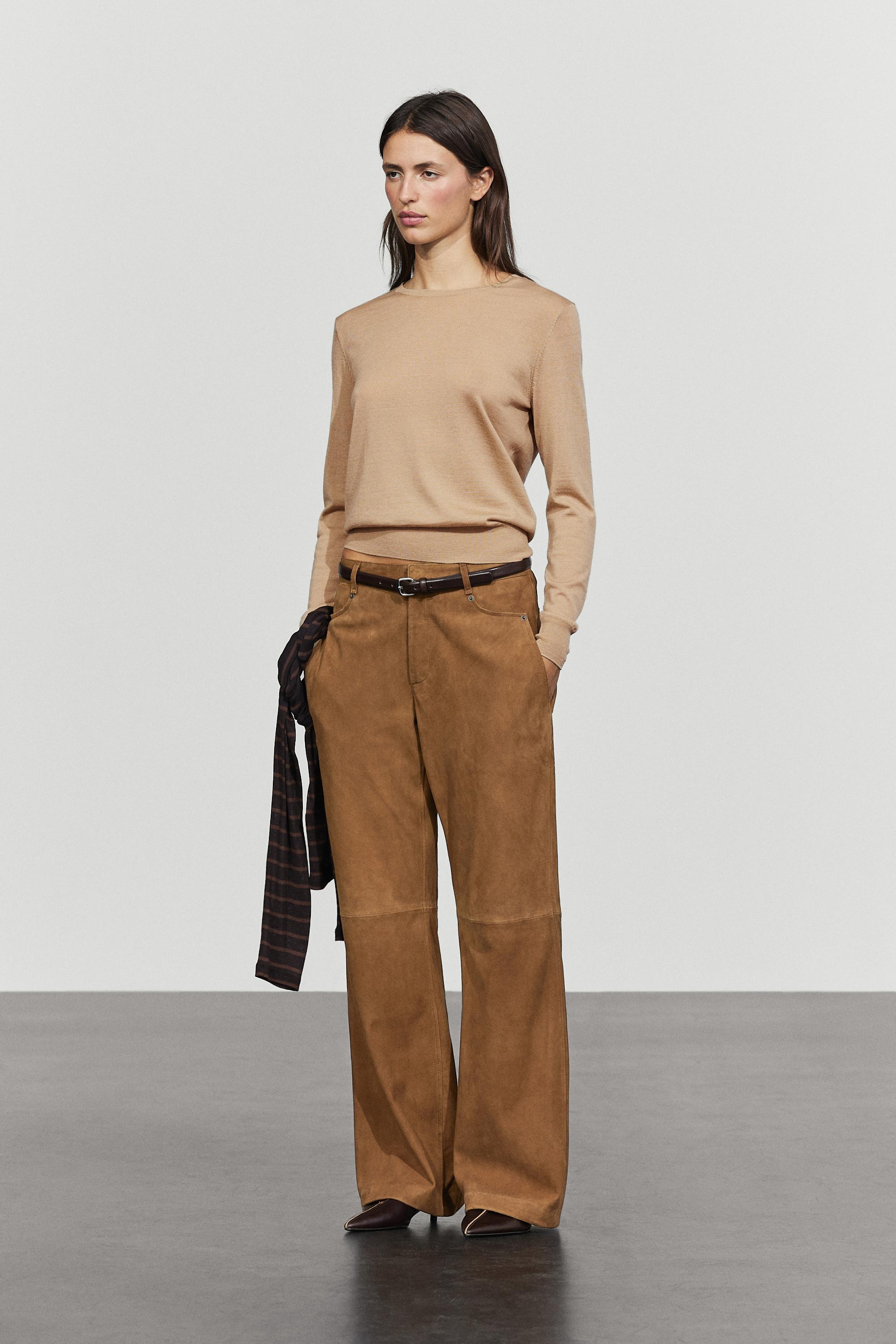 Suede leather pants — Washed