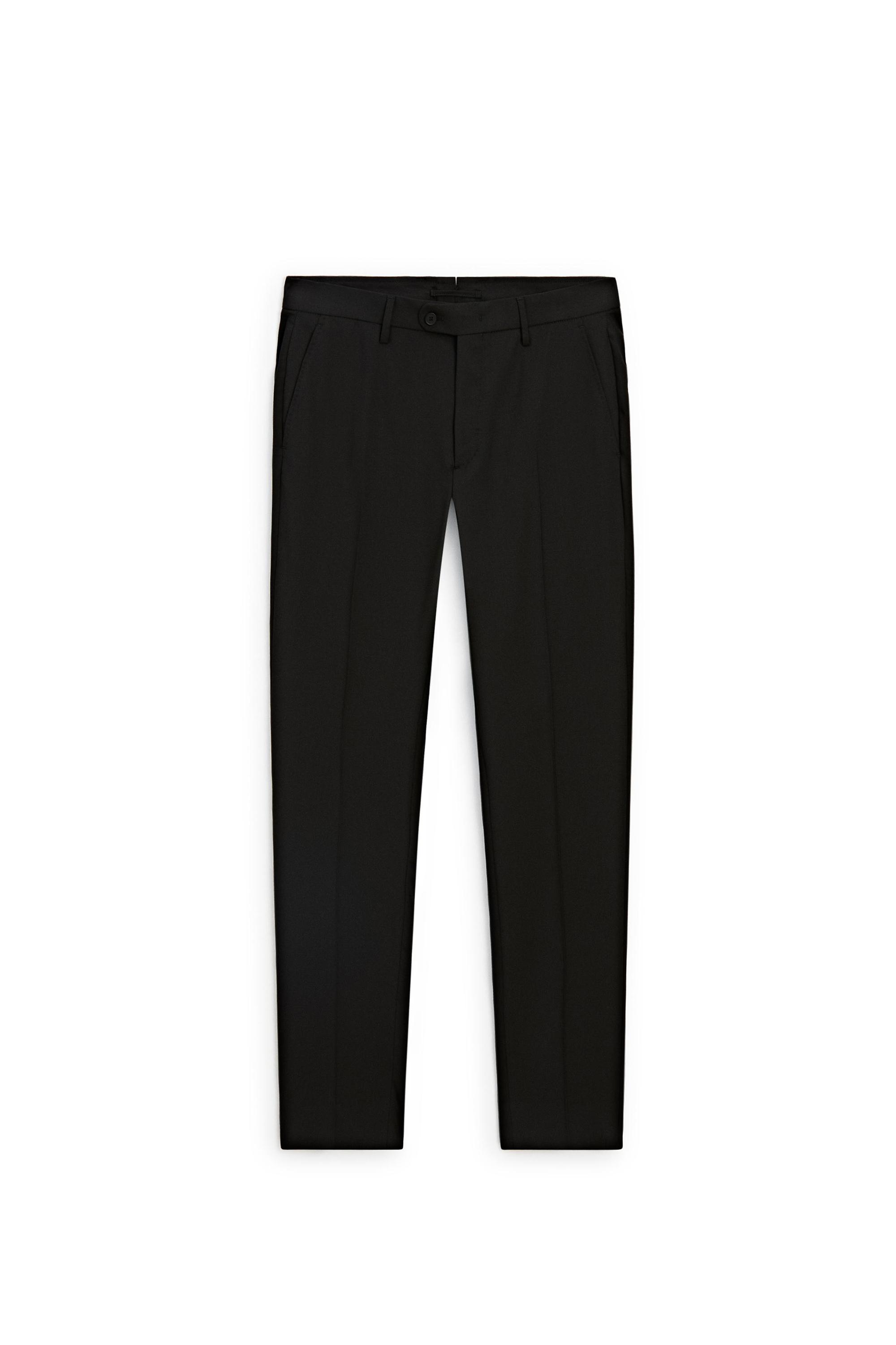100% wool suit pants — BLACK