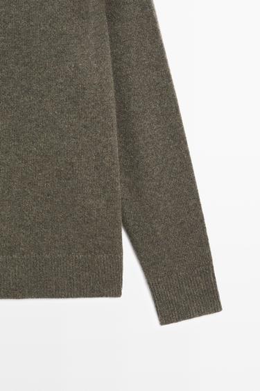 100% cashmere oversize knit sweater — Greyish green 7