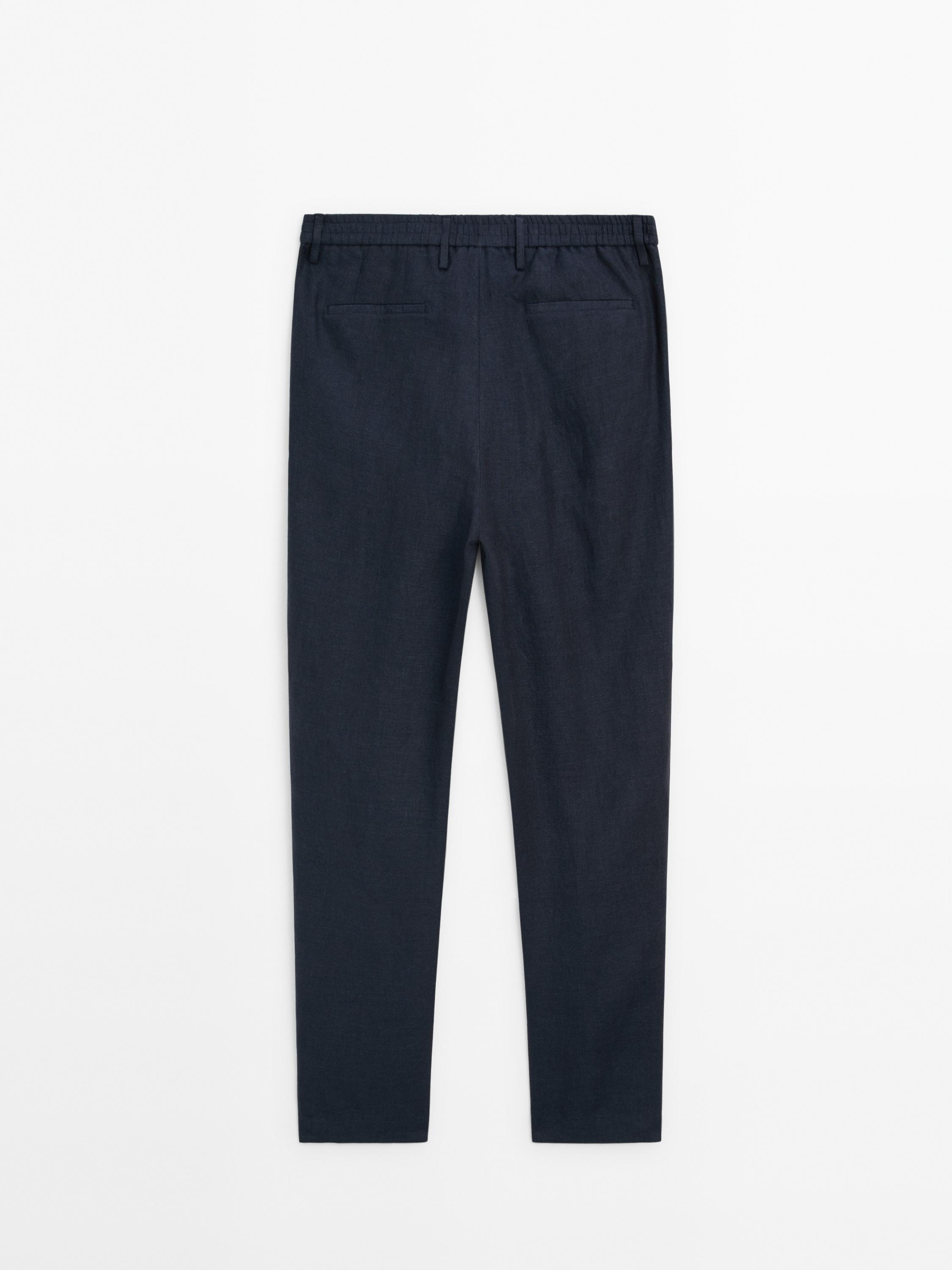 Pantalón regular 100% lino