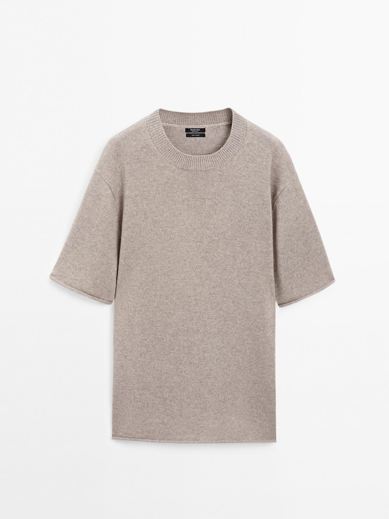 Massimo Dutti - Dame - Oversize Striktrøje I 100% Kashmir - Brun - S