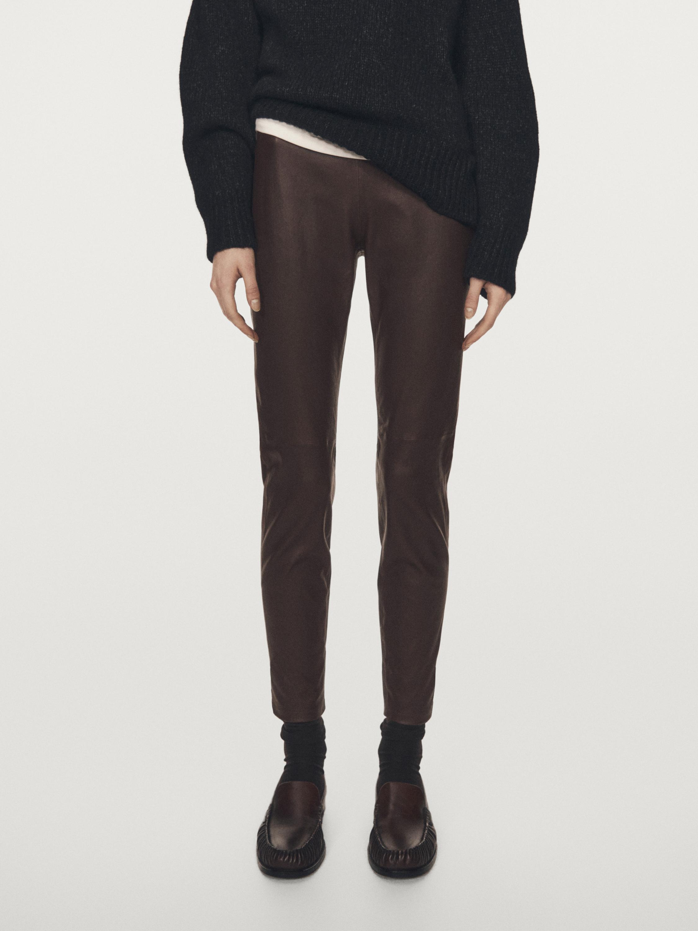 Leggings din piele nappa