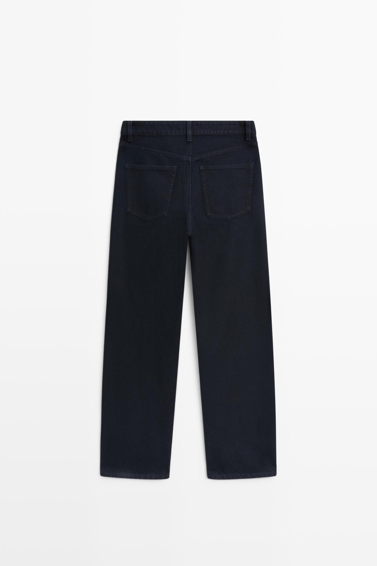 High-waist barrel fit jeans — NAVY BLUE