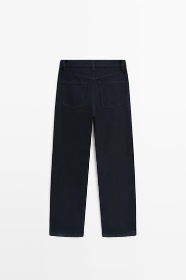 High-waist barrel fit jeans — NAVY BLUE 6