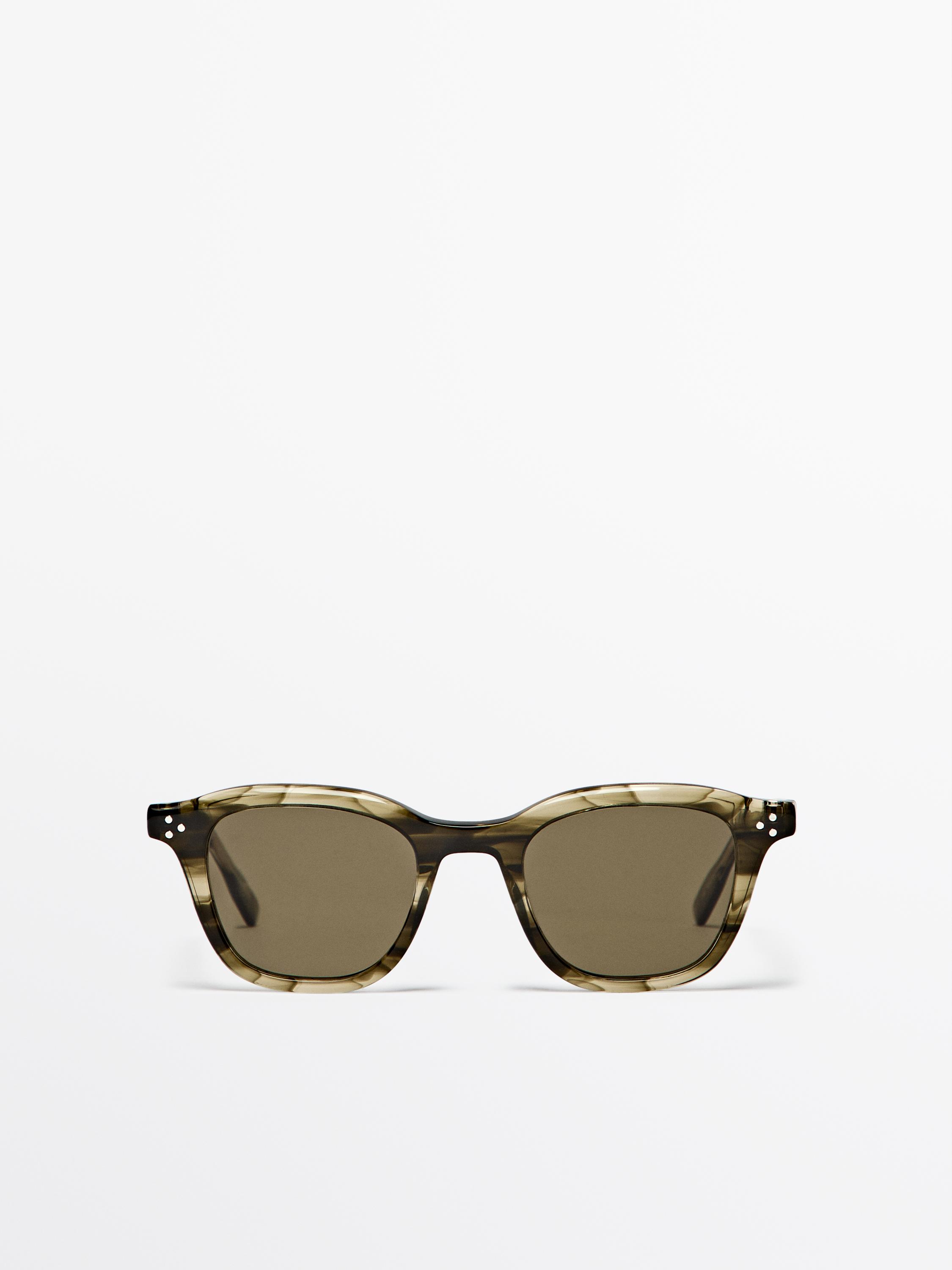 Gafas de sol rectangulares efecto carey
