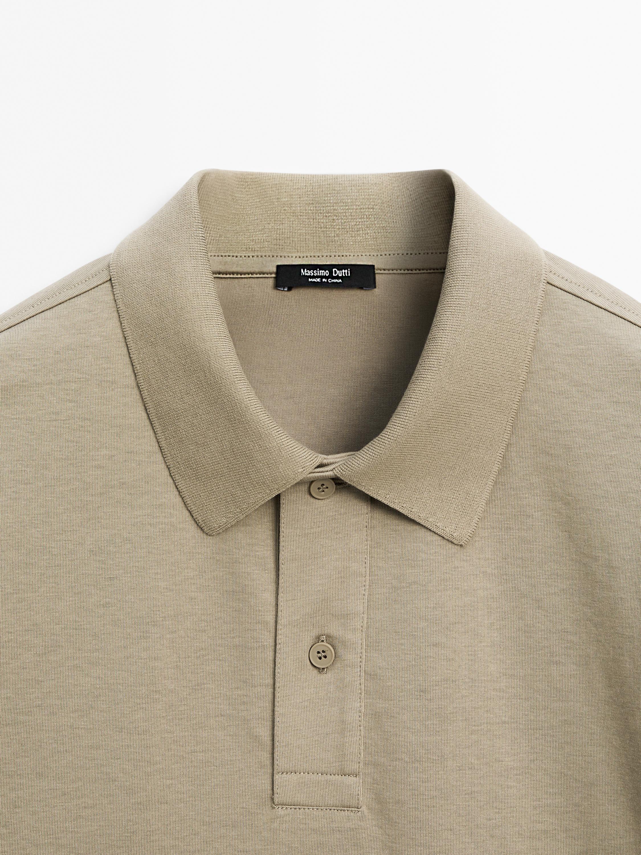 Cotton blend short sleeve polo shirt