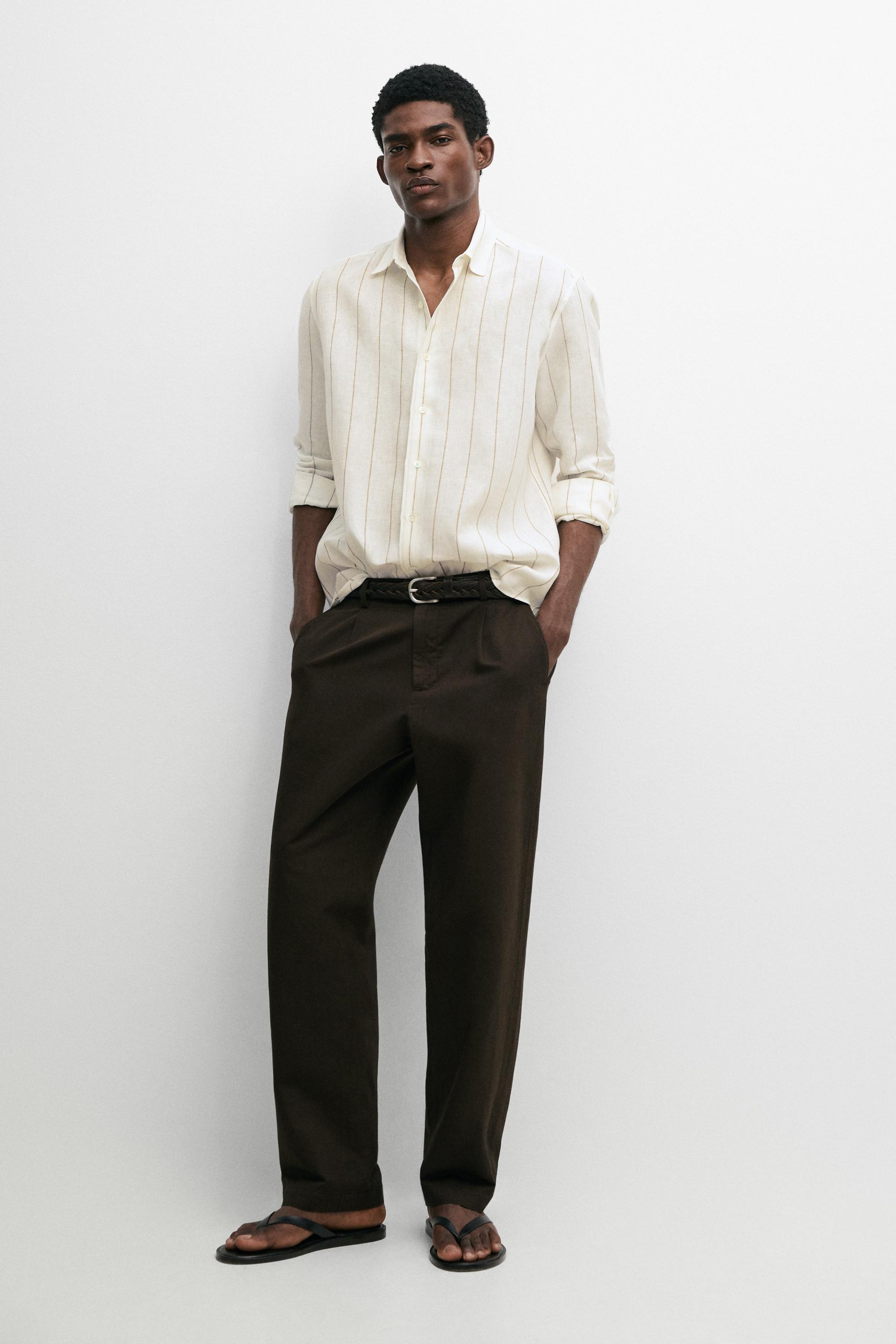 Chemise rayée 100 % lin