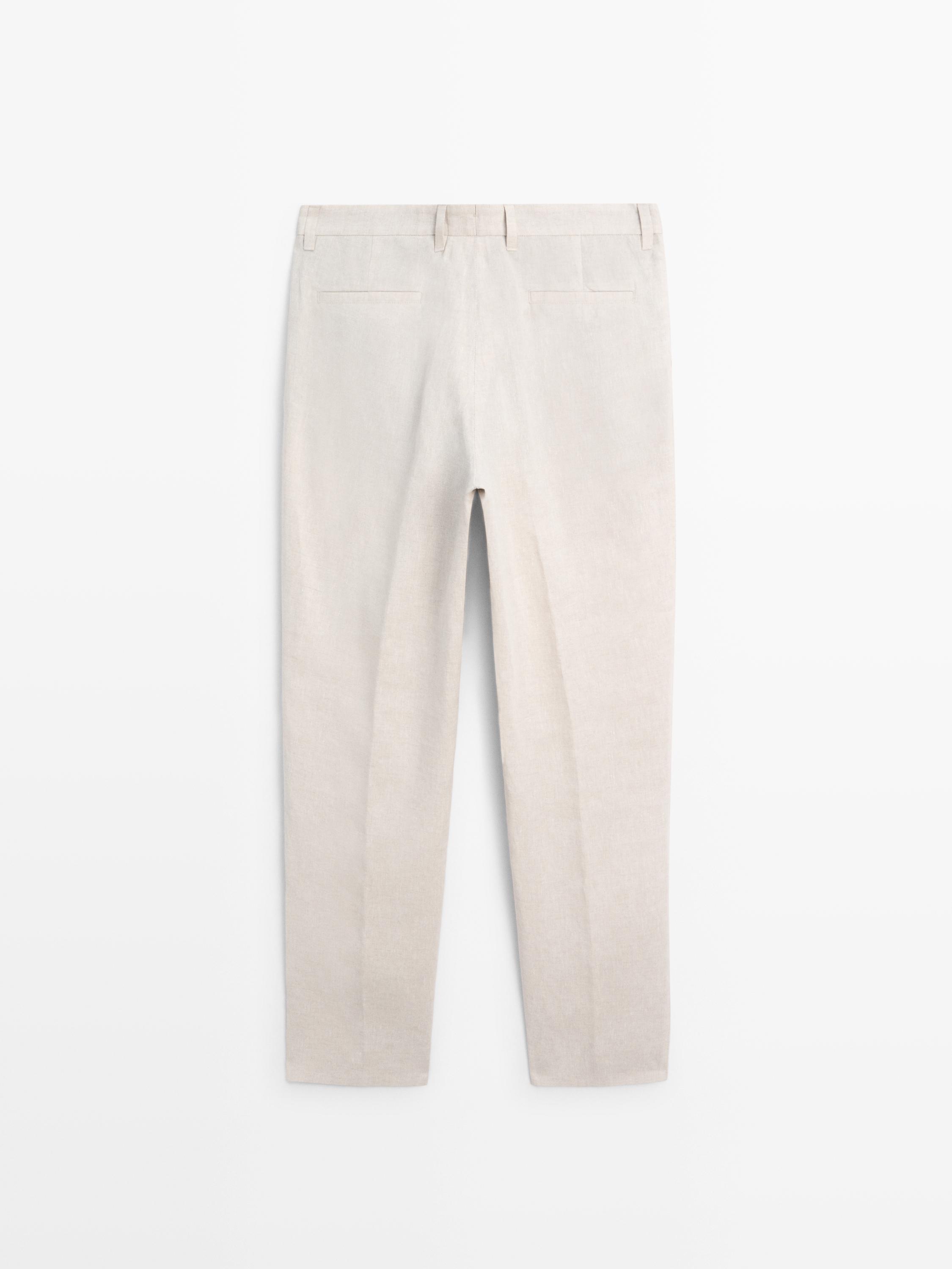 Linen suit trousers — CREAM