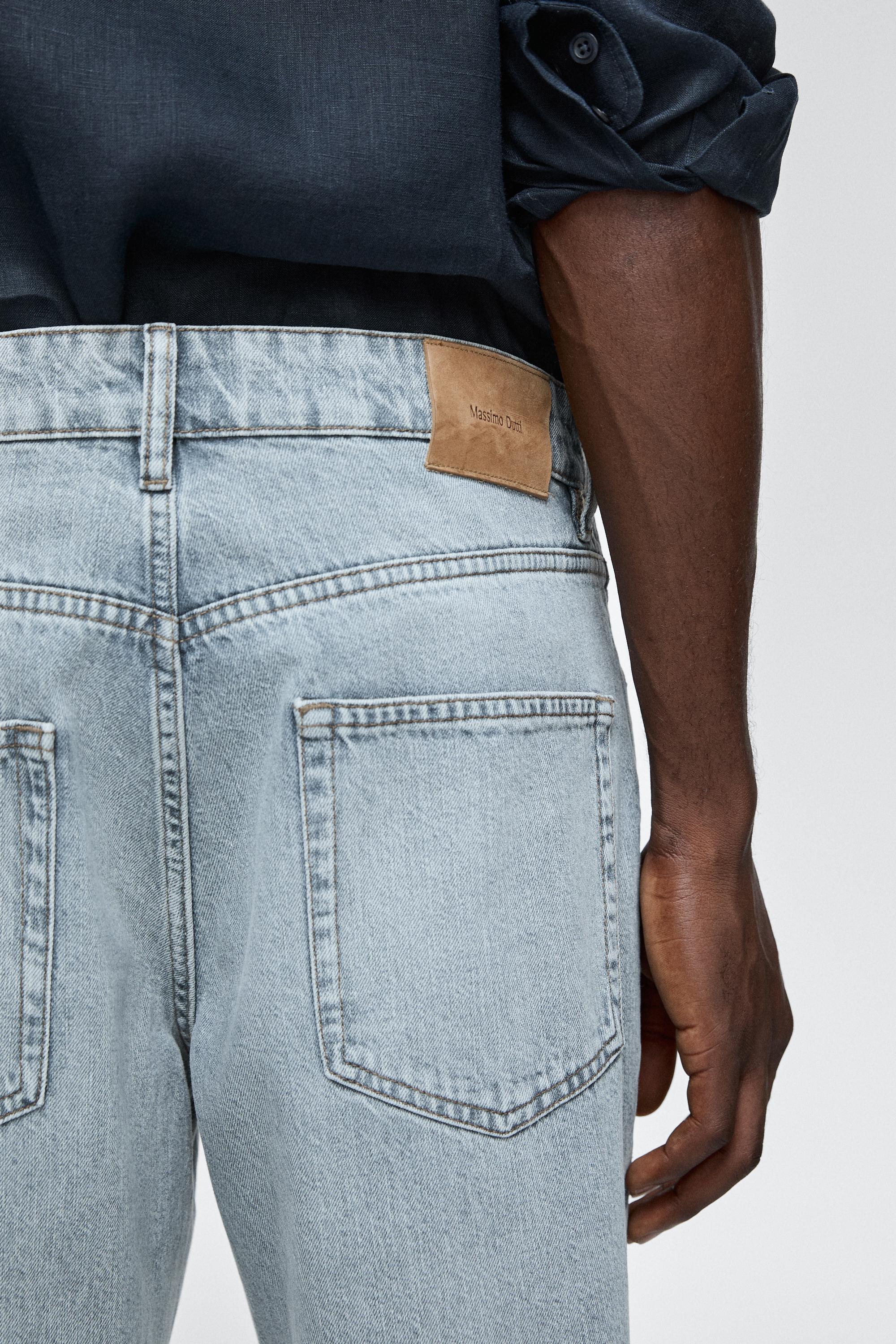 Tapered fit cotton jeans — MEDIUM BLUE