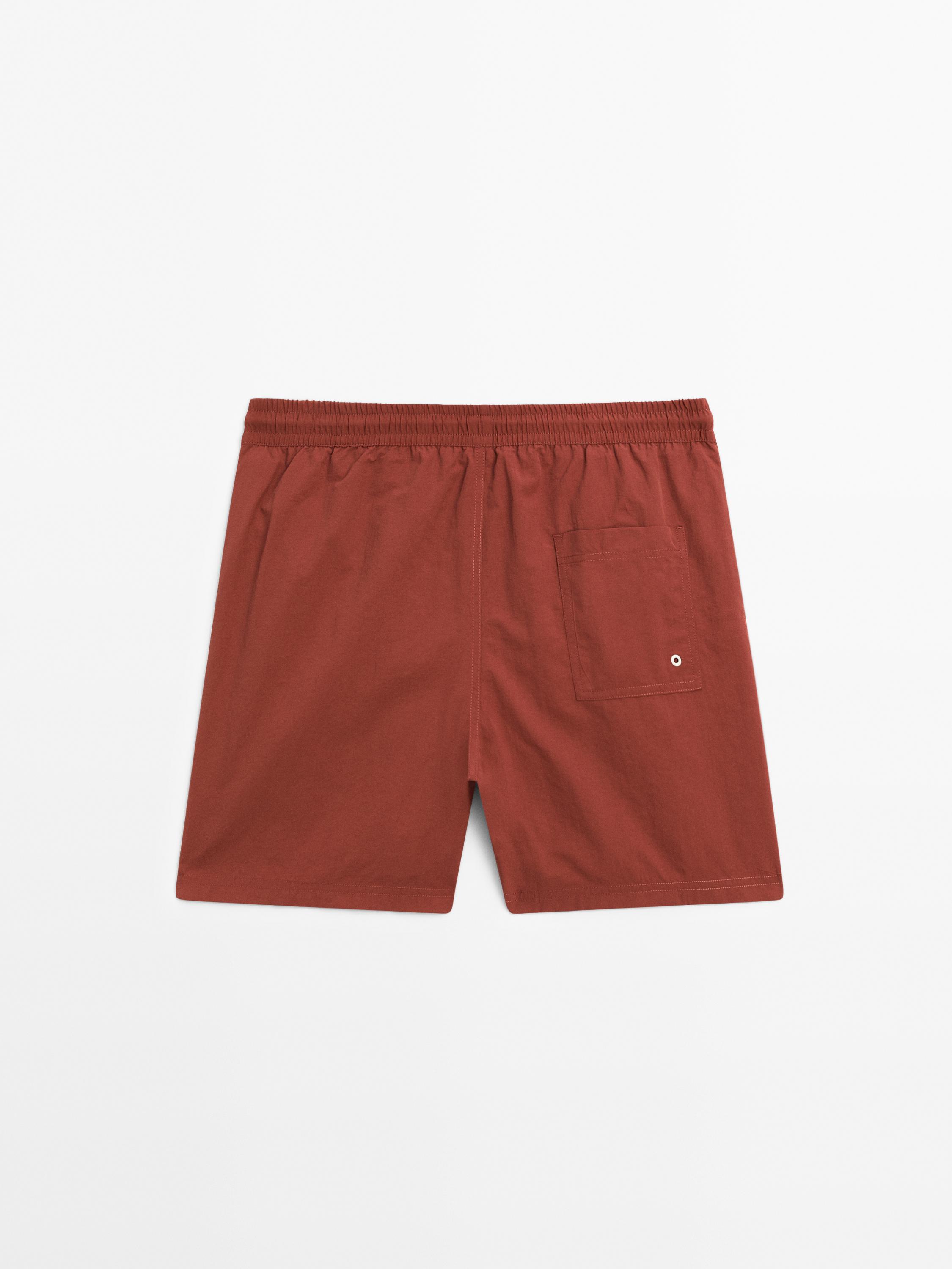 Plain regular fit swimming trunks