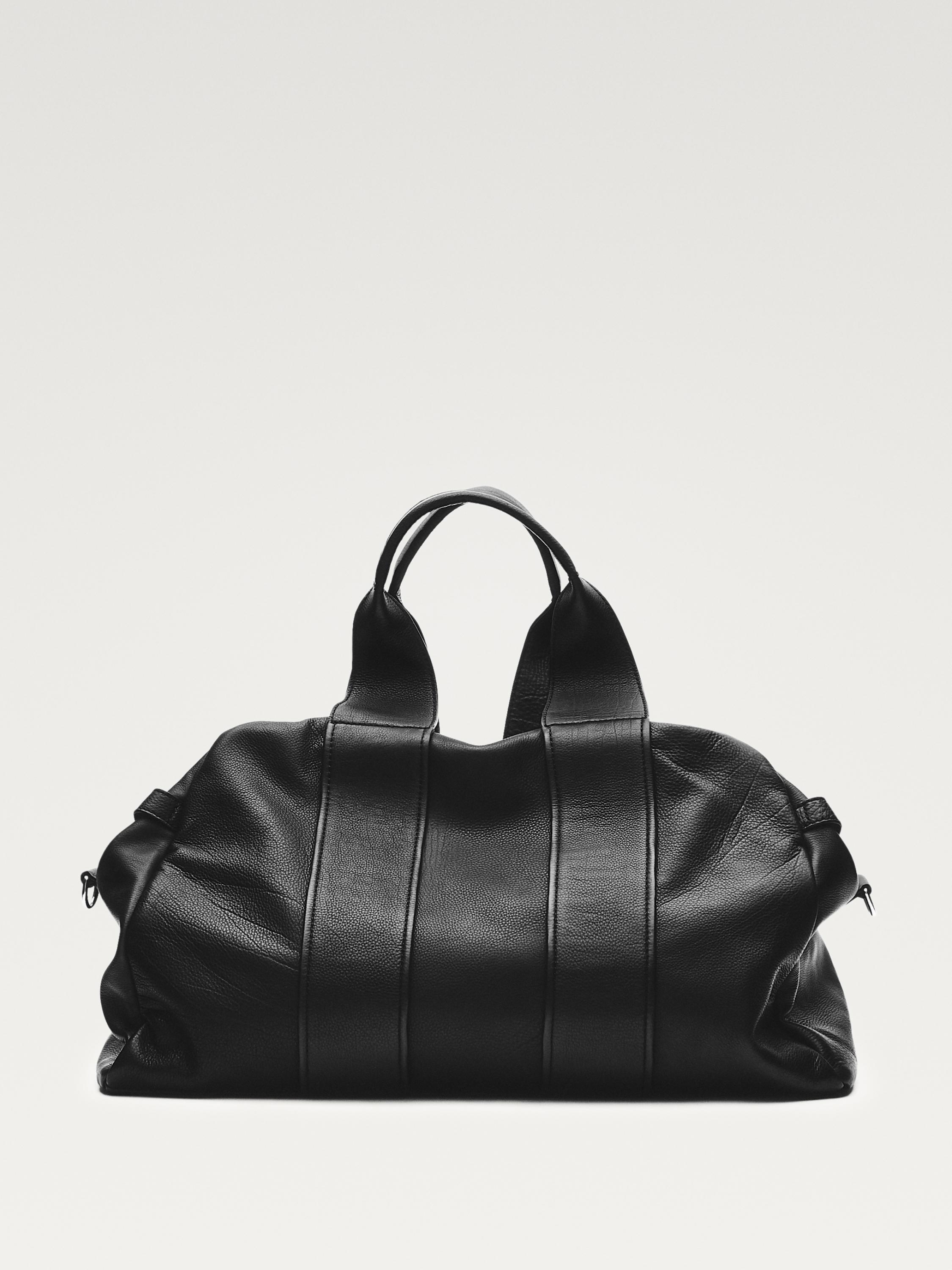 Nappa leather travel bag — BLACK
