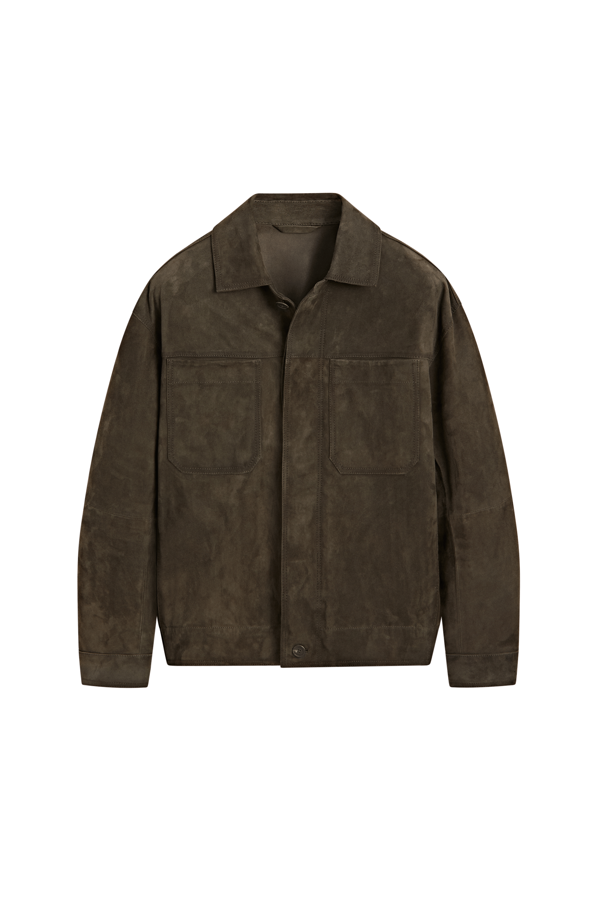 Massimo Dutti Süet deri relaxed fit ceket görsel 5