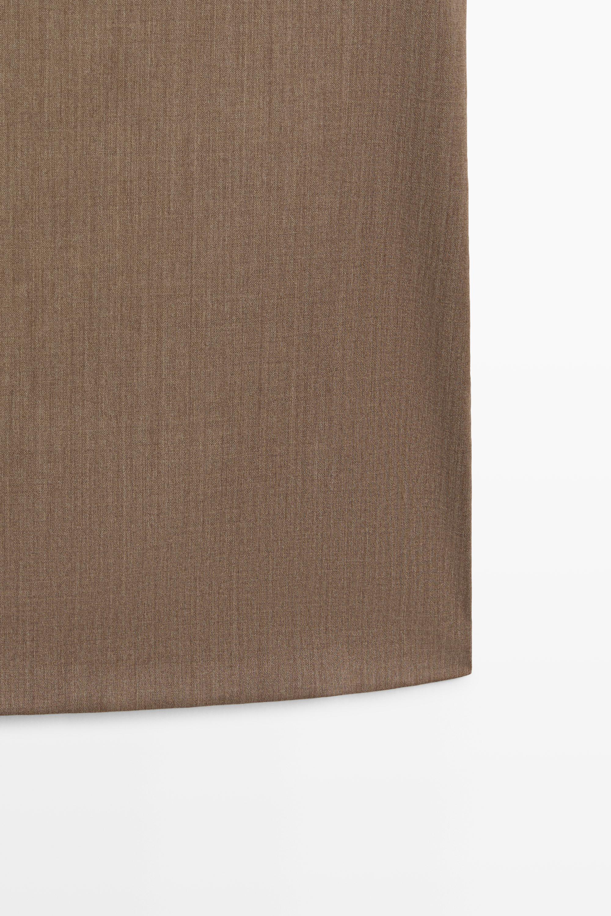 100% wool midi skirt with drawstring — MOLE BROWN