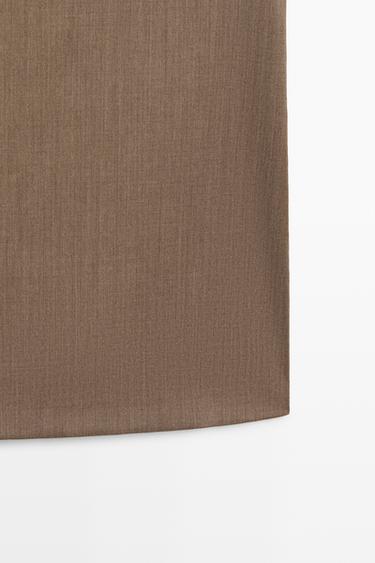 100% wool midi skirt with drawstring — MOLE BROWN 7