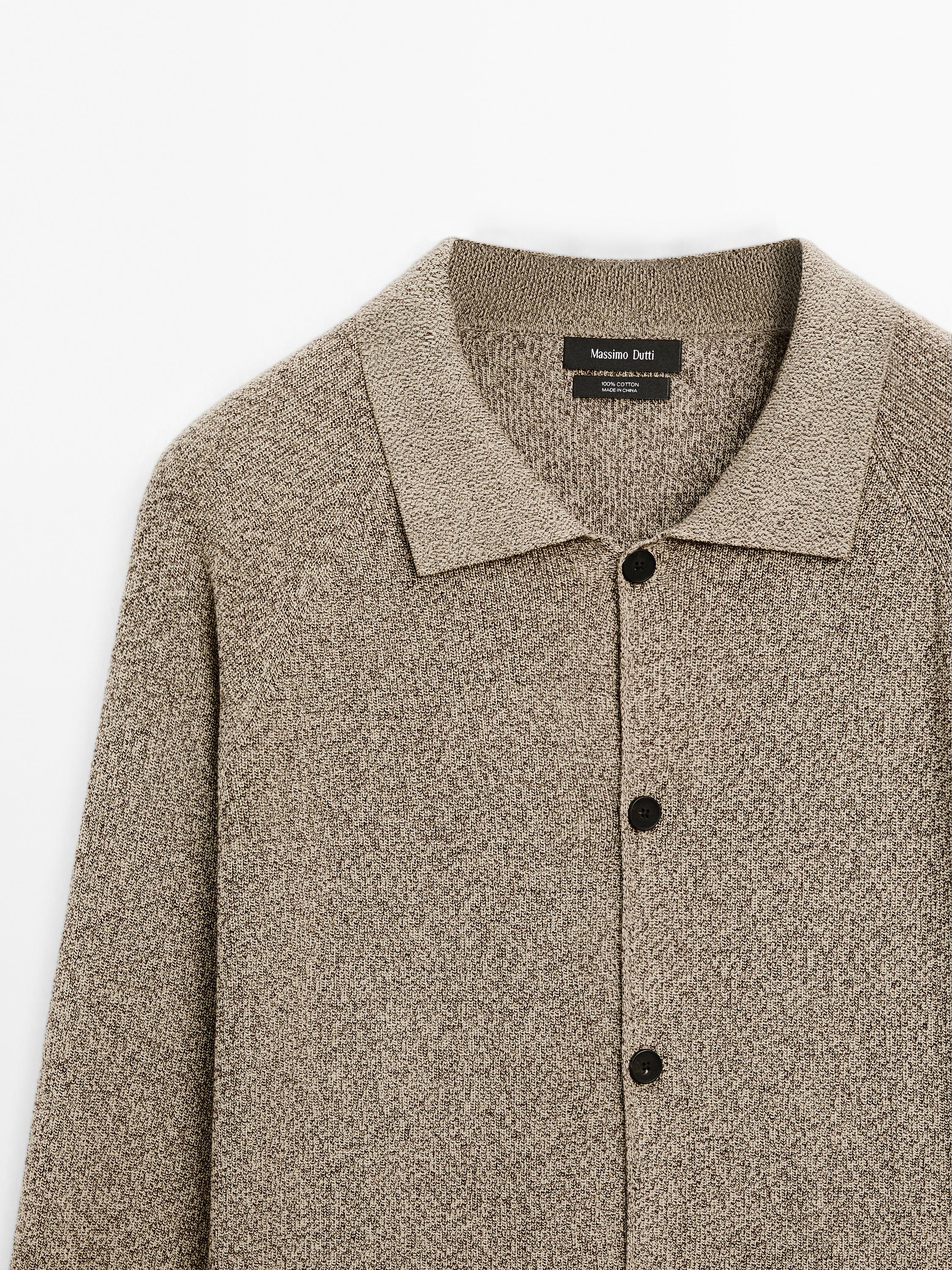 Cardigan aus 100 % Baumwolle im Mouline-Strick