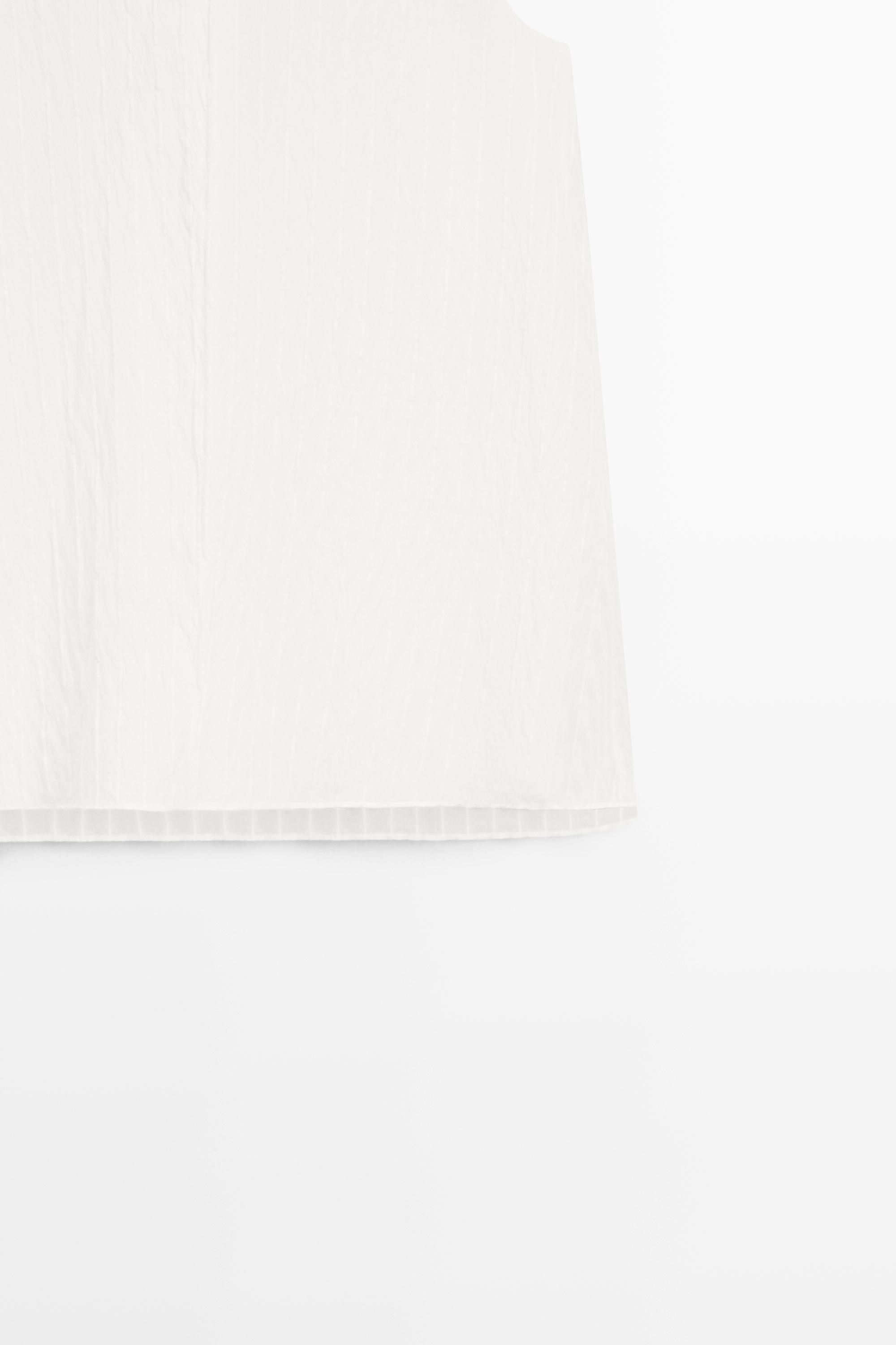 Flowing striped cape top - STUDIO — WHITE