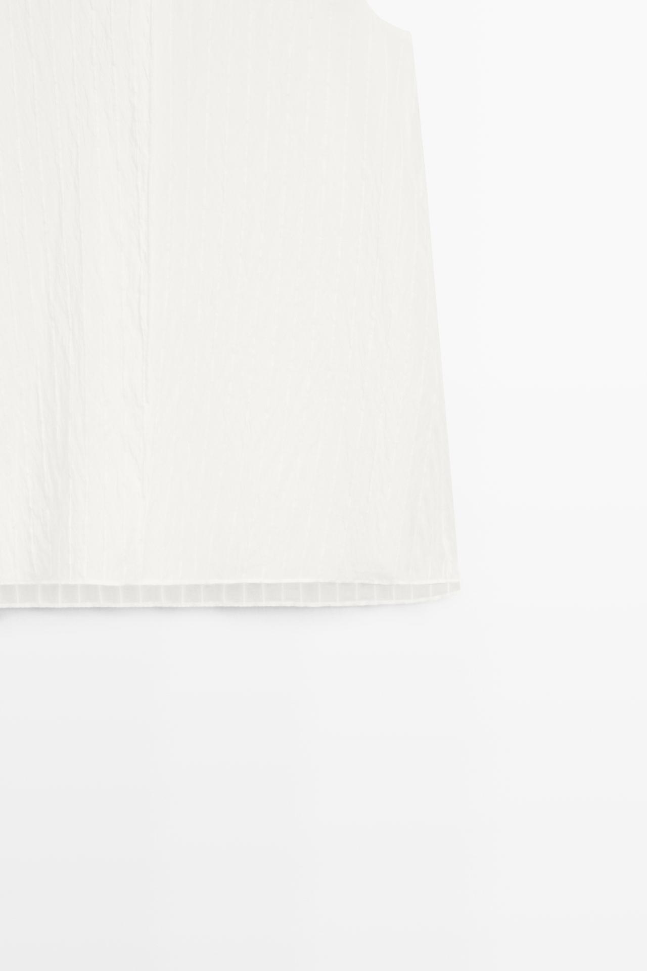 Flowing striped cape top - STUDIO — WHITE