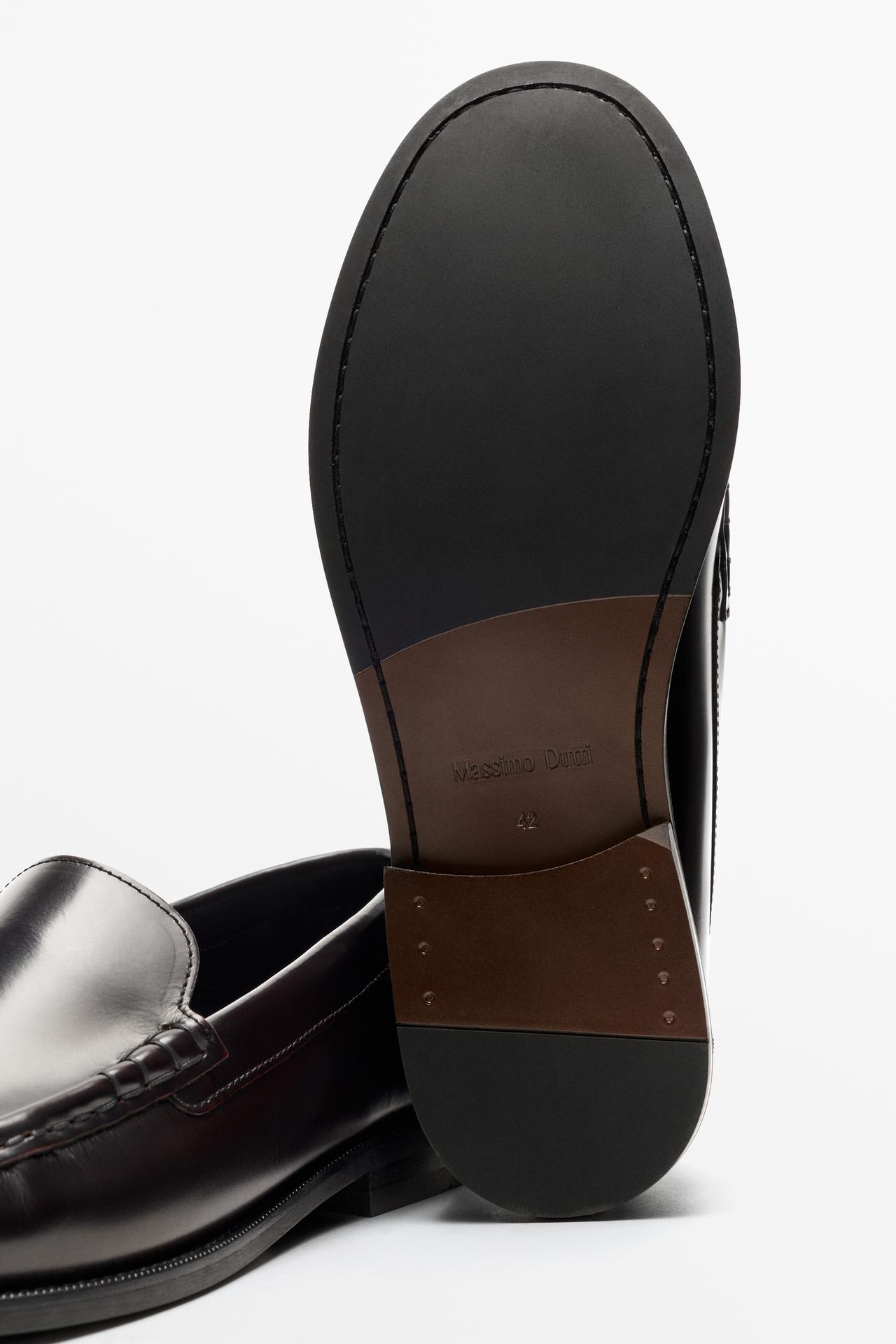 Smooth leather loafer — BURGUNDY