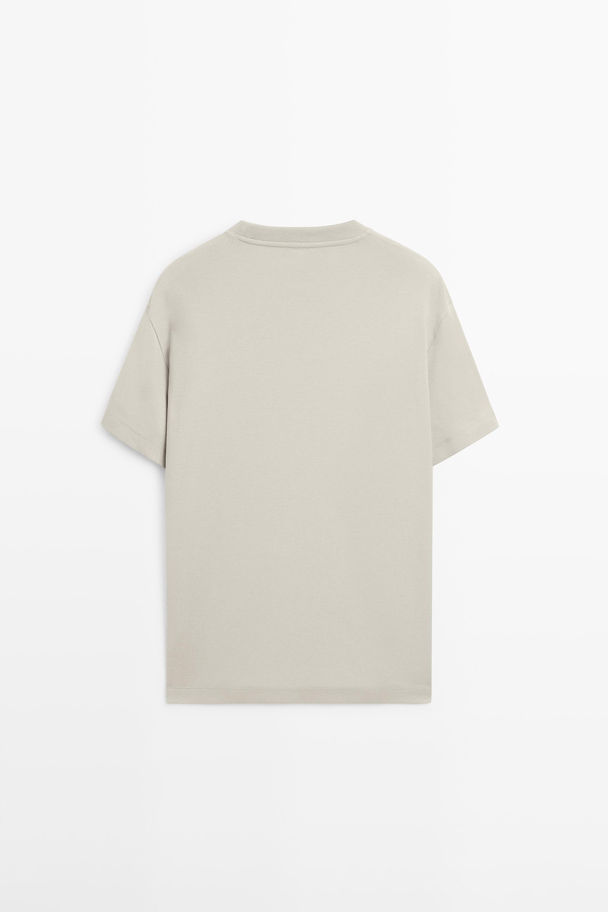 100% cotton short sleeve T-shirt — STONE