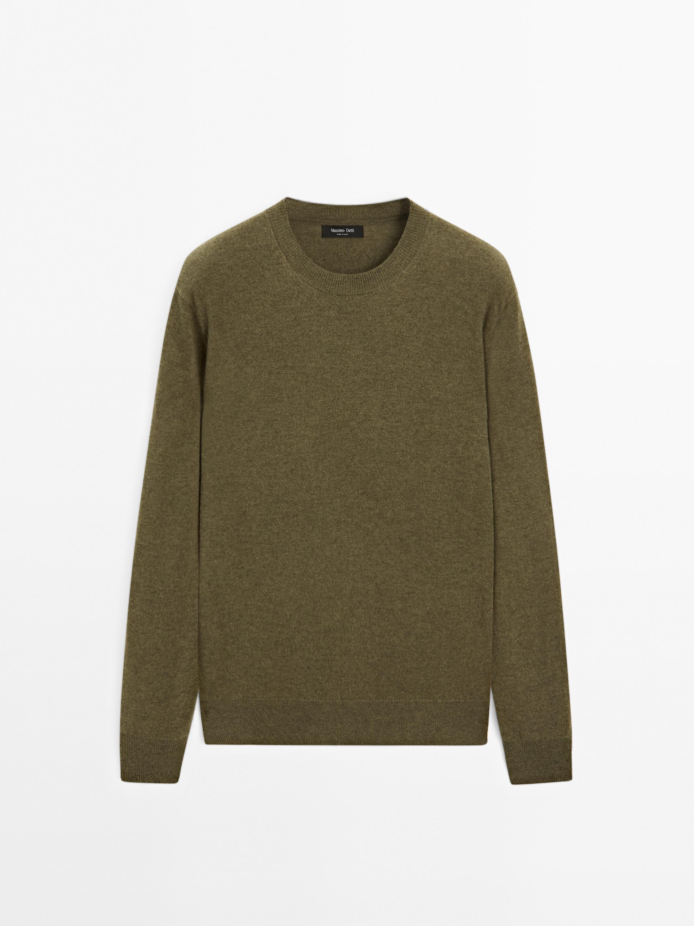 Wool blend crew neck sweater