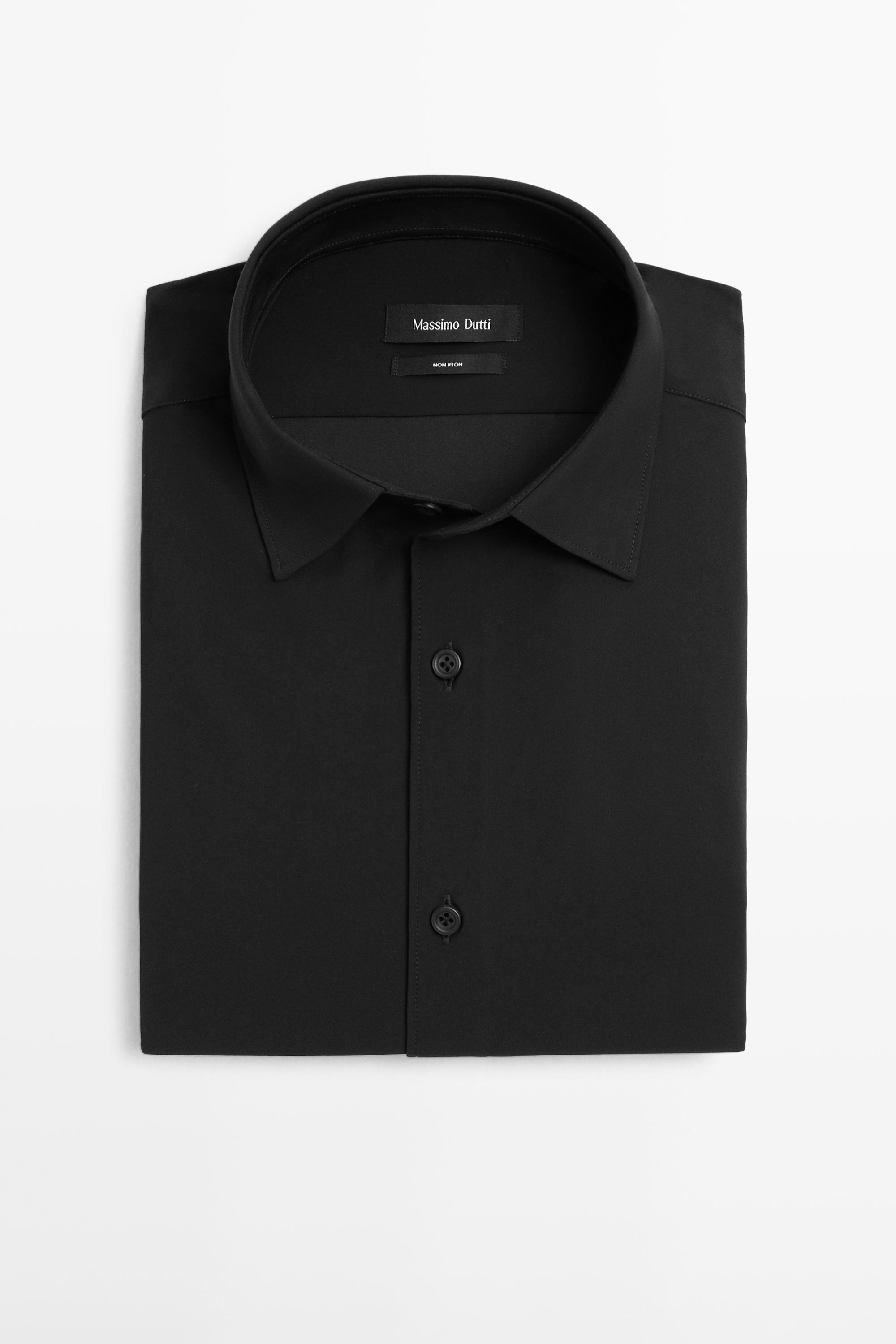 Slim fit stretch shirt — BLACK