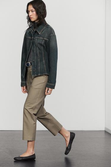 100% cotton carrot fit pants — SAND 8
