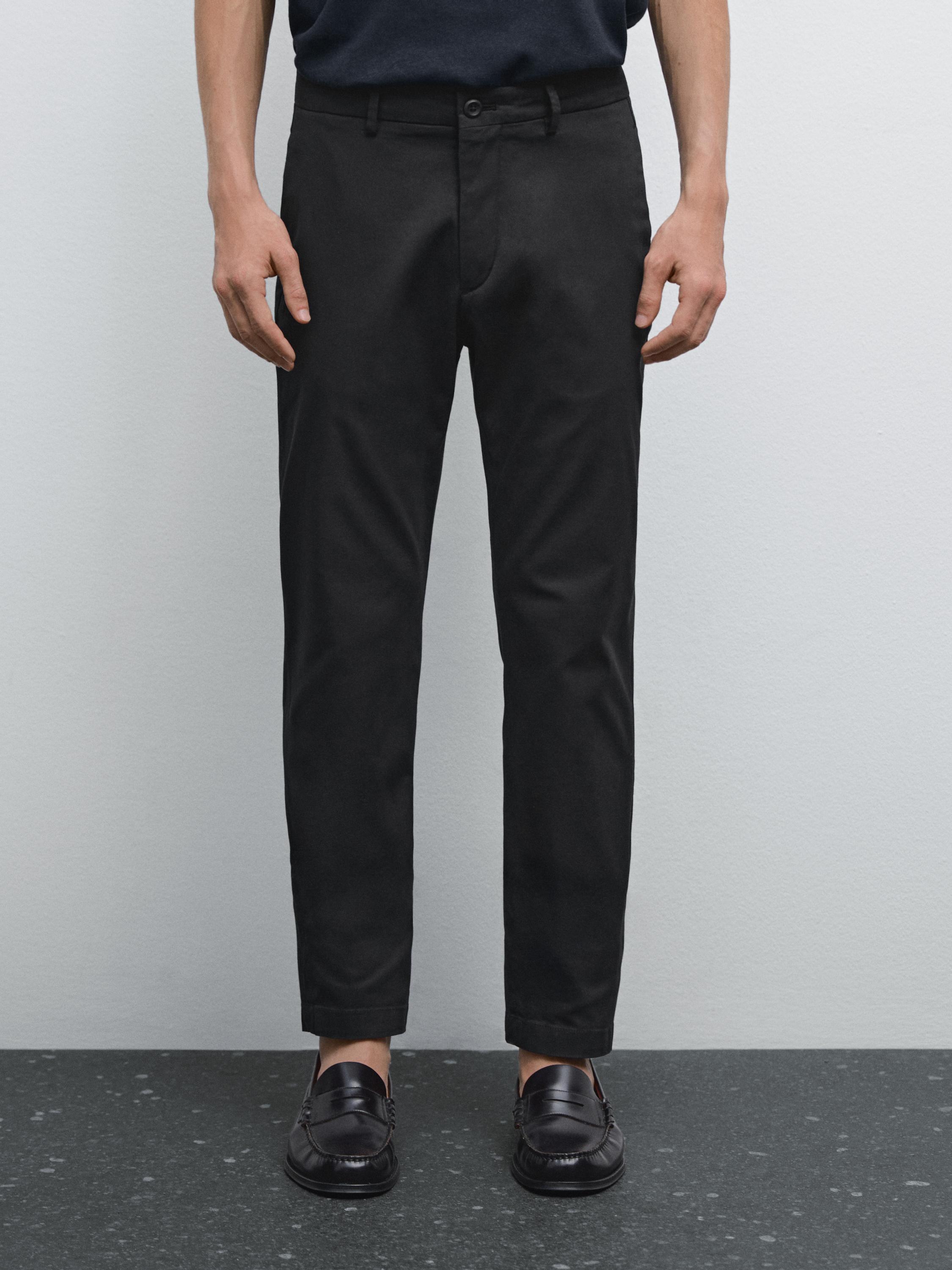 Slim fit broek van katoenmix