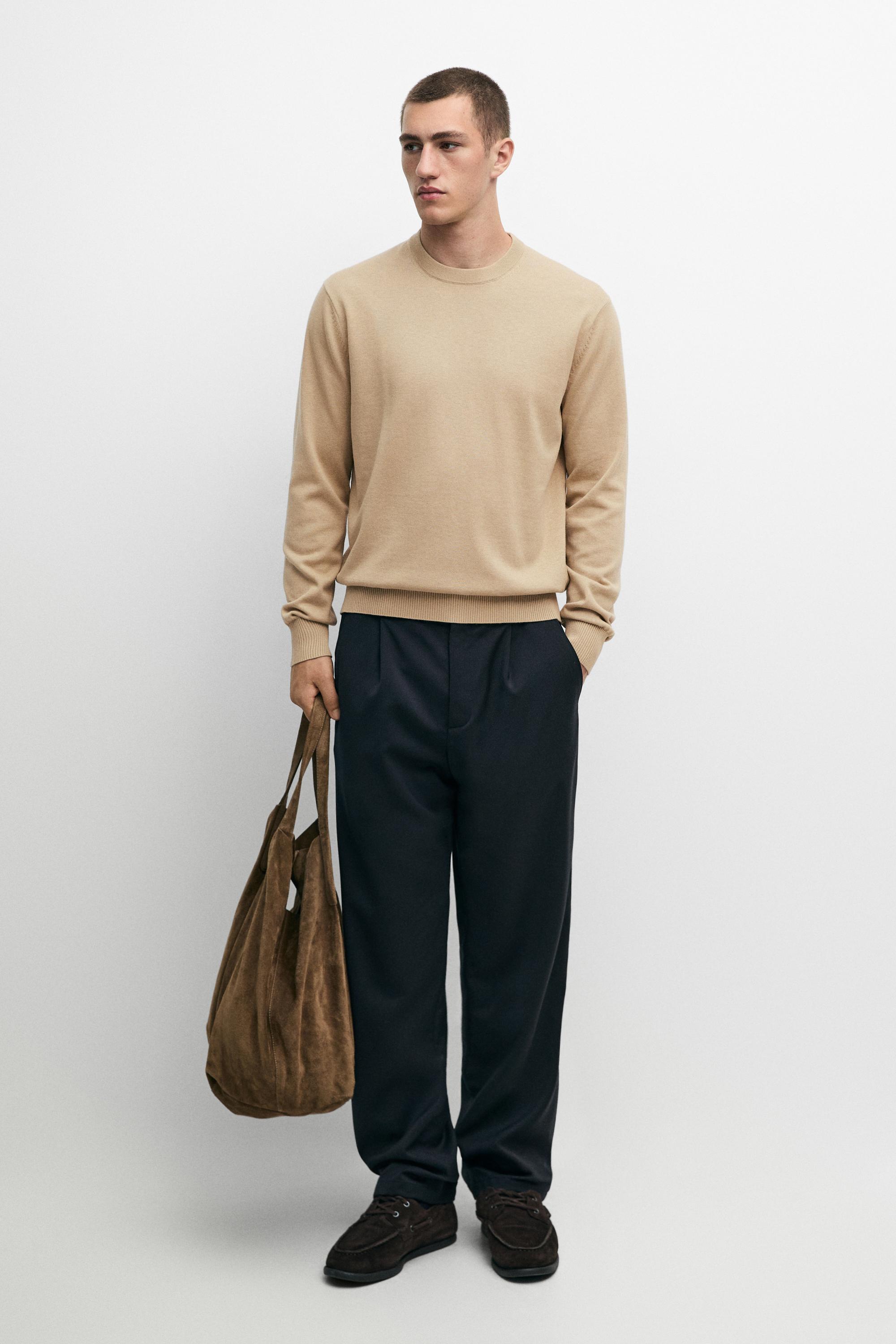 Cotton blend knit sweater
