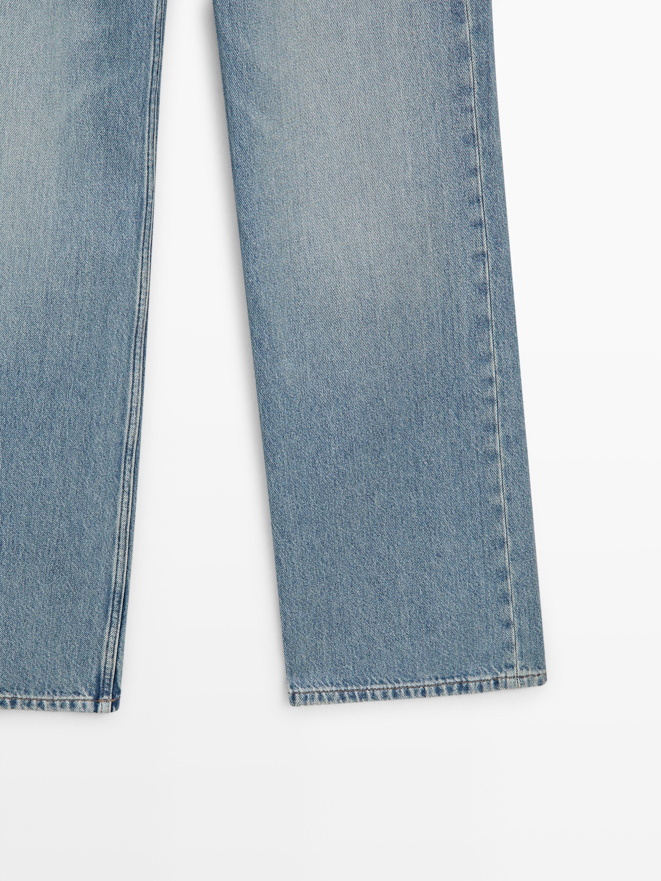 High-waist wide-leg jeans — Light Blue